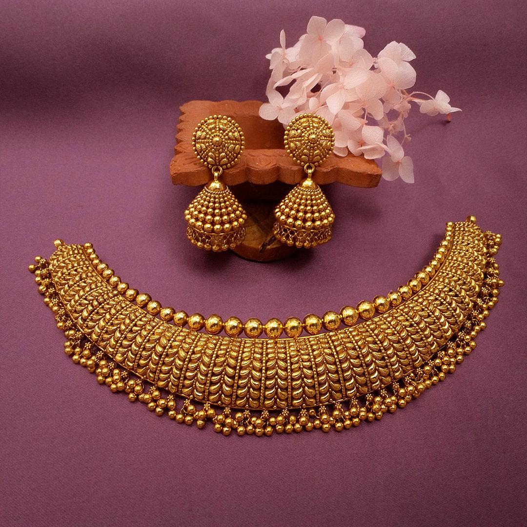 Buy Royale Choker Gold Necklace 22 KT yellow gold (54.6 gm). | Online By Giriraj Jewellers