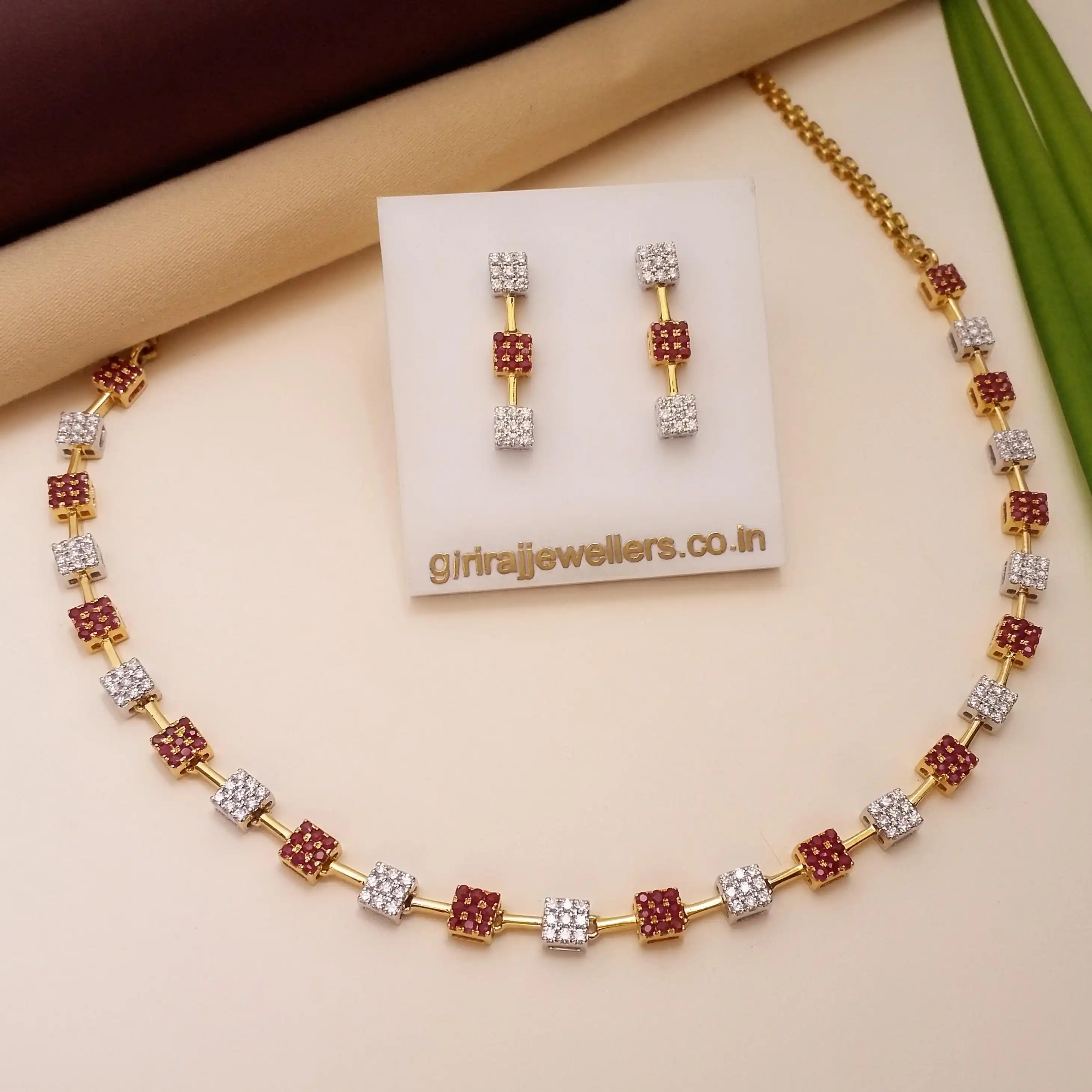 Buy Forever linked Diamond Necklace 14 KT yellow gold (21.99 gm). | Online By Giriraj Jewellers