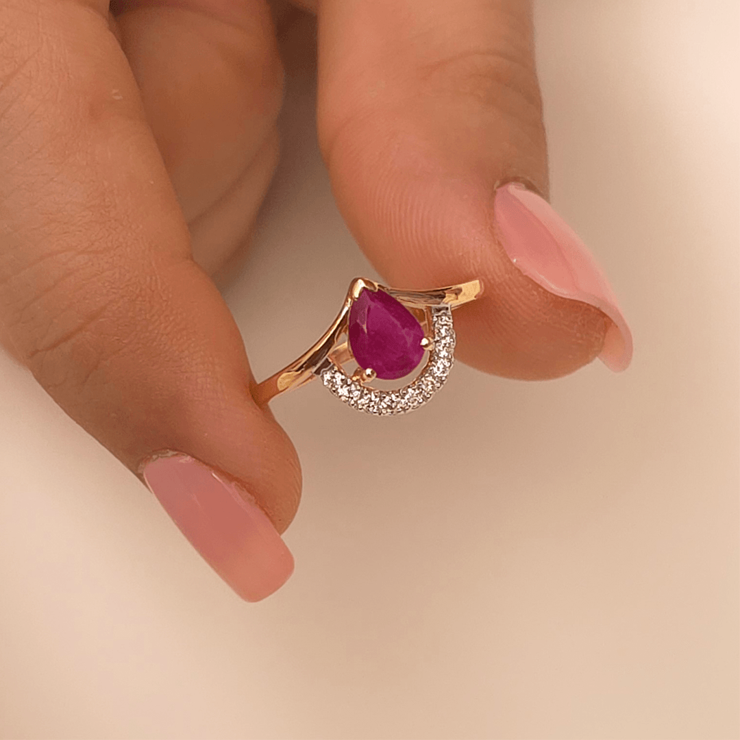Buy Ruby Majesty Diamod Ring 18 KT yellow gold (2.058 gm). | Online By Giriraj Jewellers