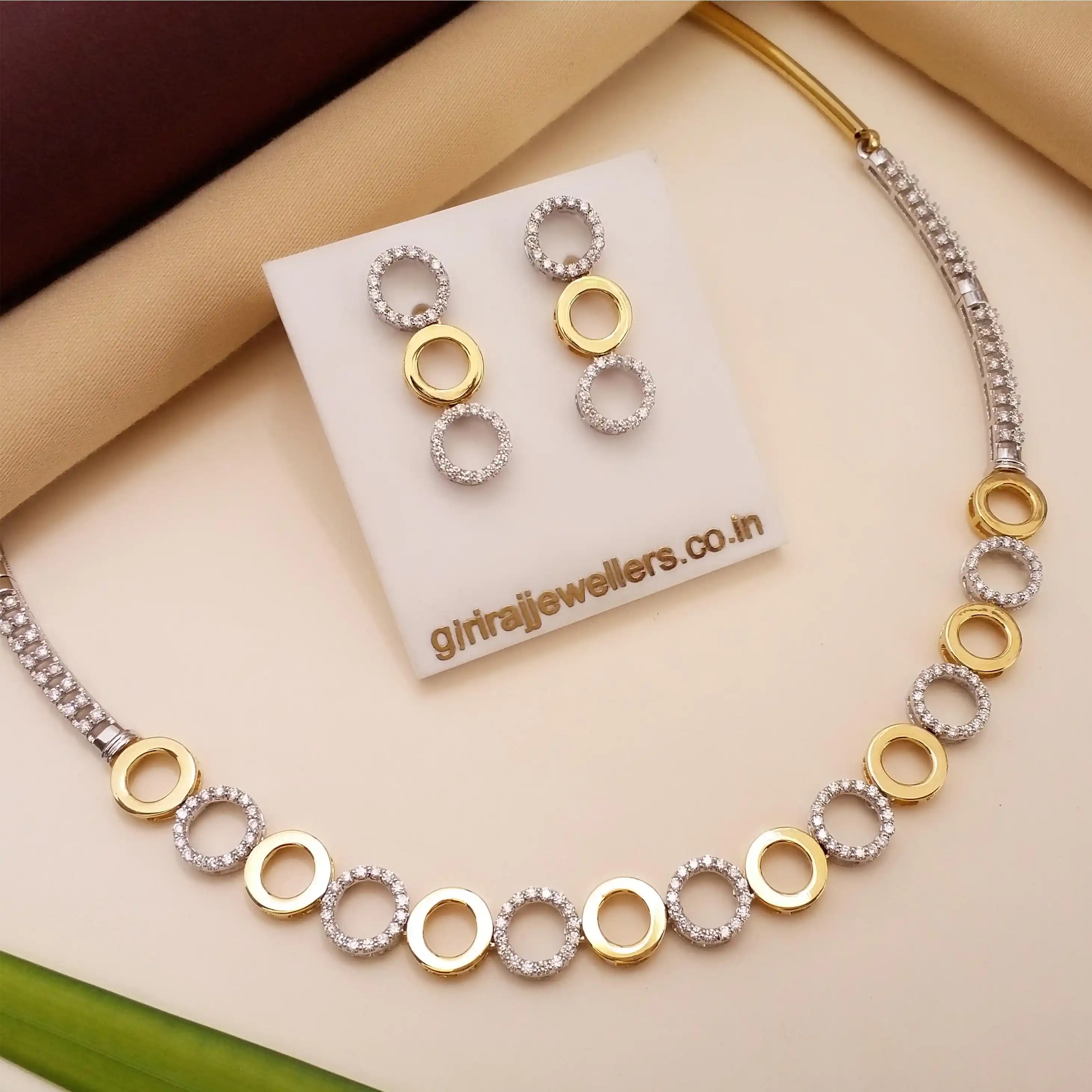 Buy Circle Of Life Diamond Necklace 14 KT yellow gold (27.35 gm). | Online By Giriraj Jewellers