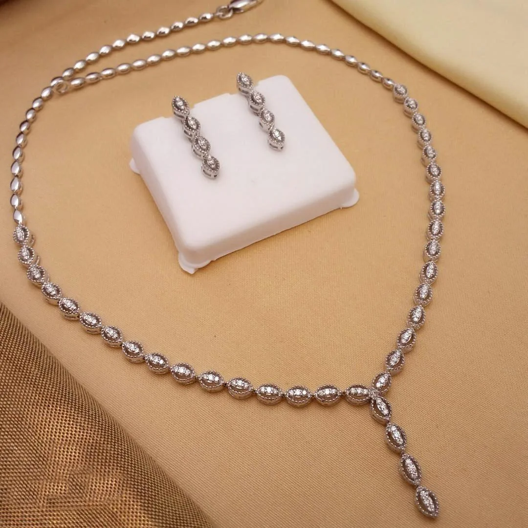 Buy Belle Femme Diamond Necklace 14 KT white gold (21.96 gm). | Online By Giriraj Jewellers