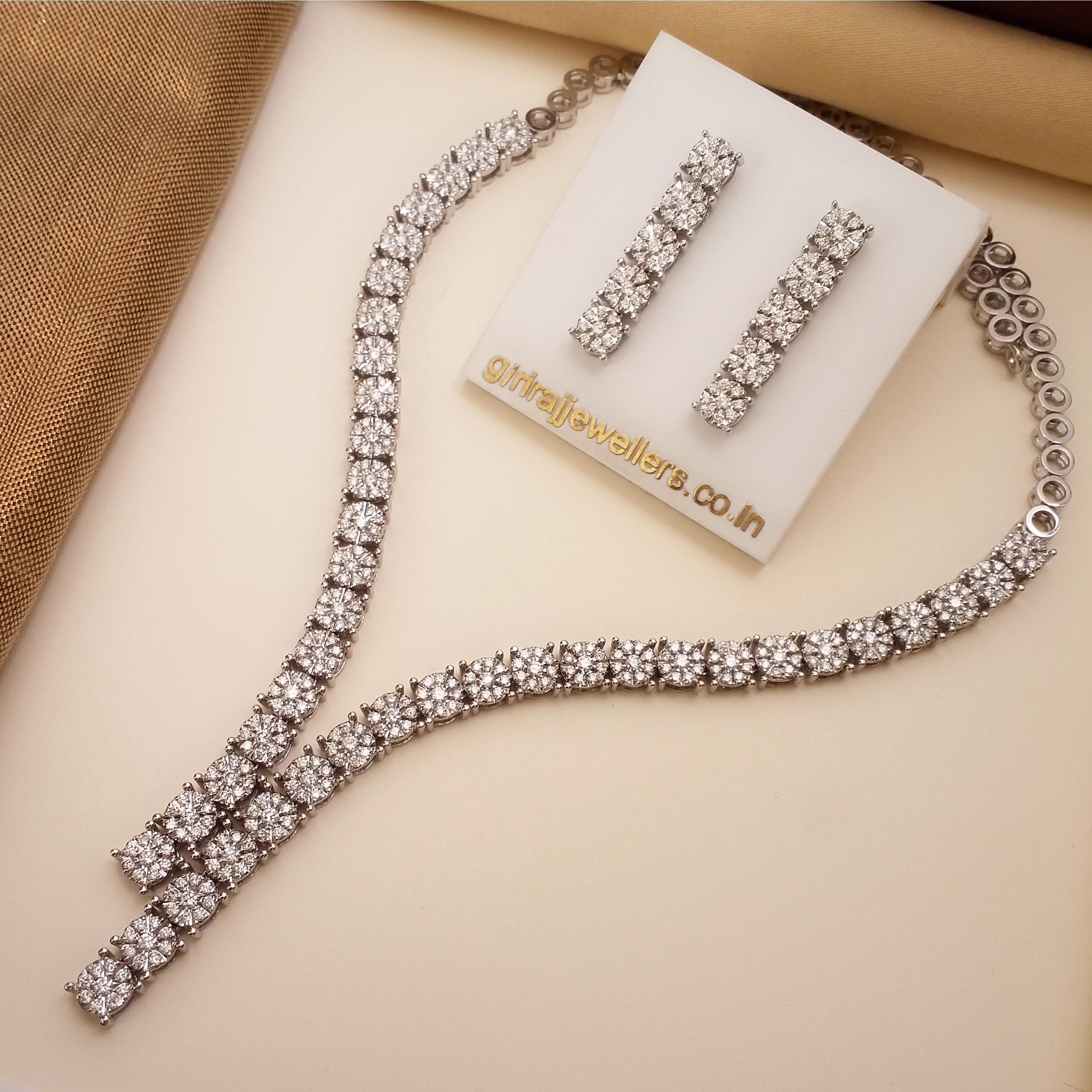 Diamond Double Strand Knot Necklace, White Gold - Graff