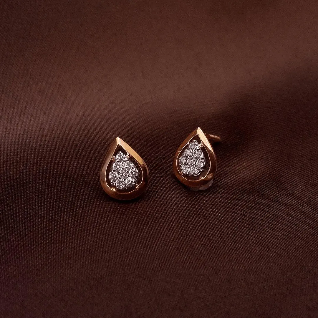 Buy Dews Diamond Stud 18 KT rose gold (2.8 gm). | Online By Giriraj Jewellers