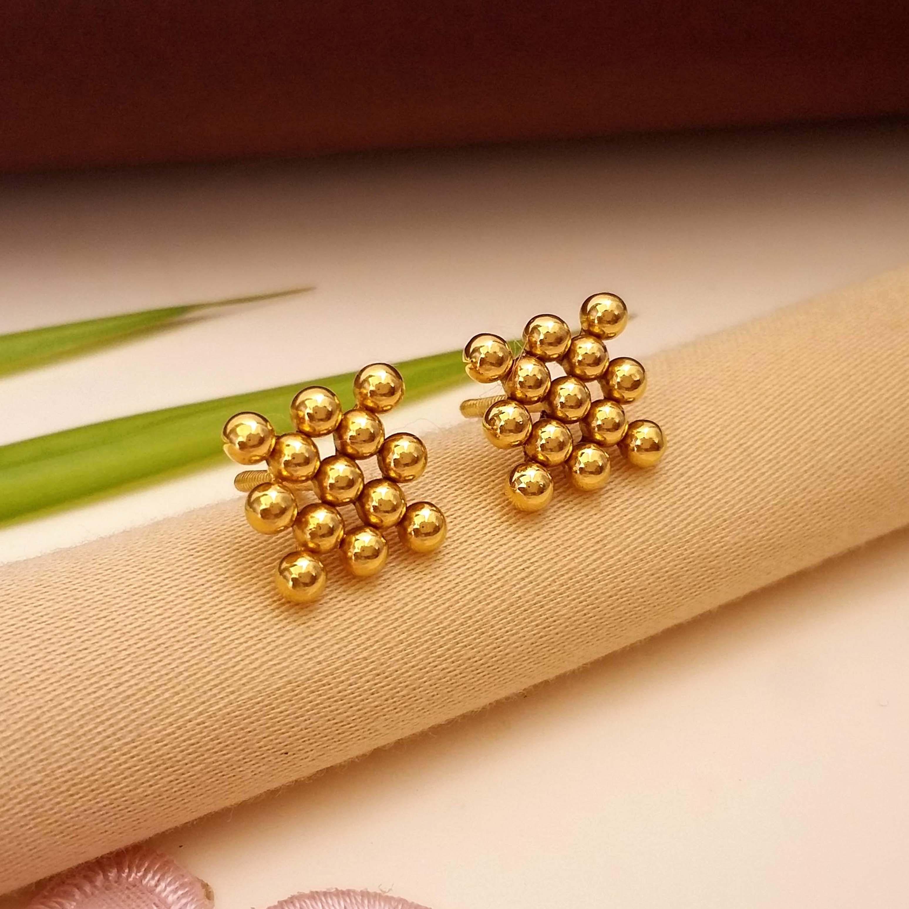 Buy Boondein Gold Studs earrings 22 KT yellow gold (2.6 gm). | Online By Giriraj Jewellers