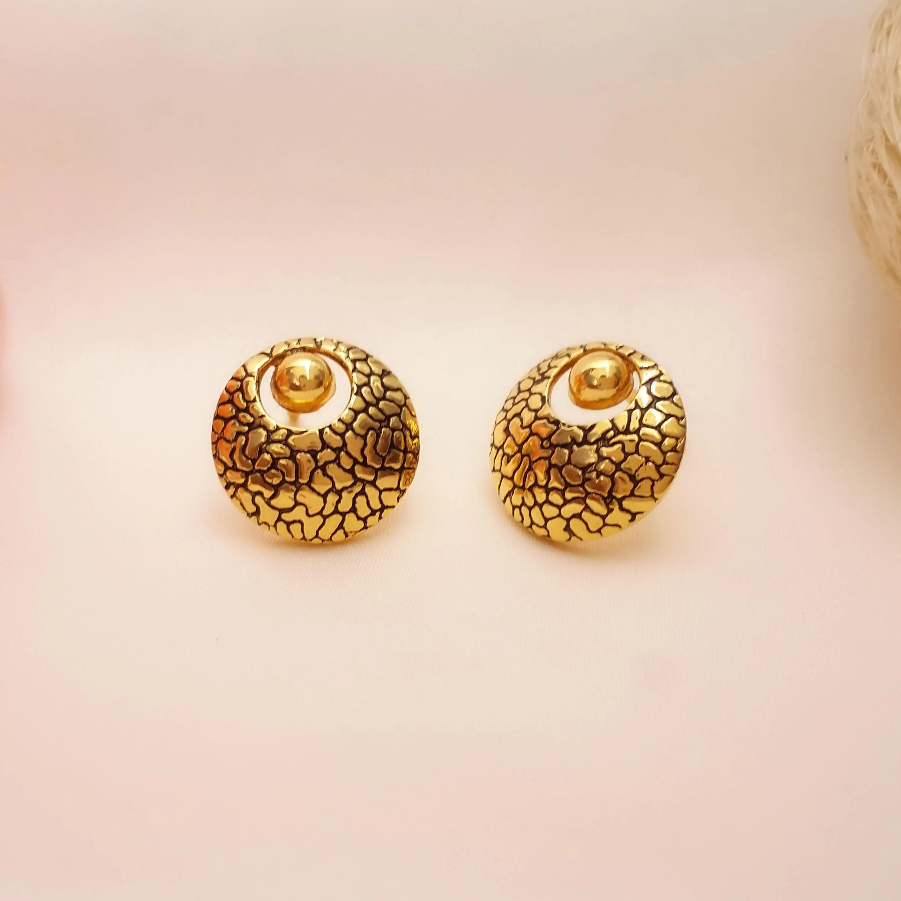 Buy Moon Shadow Gold Earrings 22 KT yellow gold (3.38 gm). | Online By Giriraj Jewellers