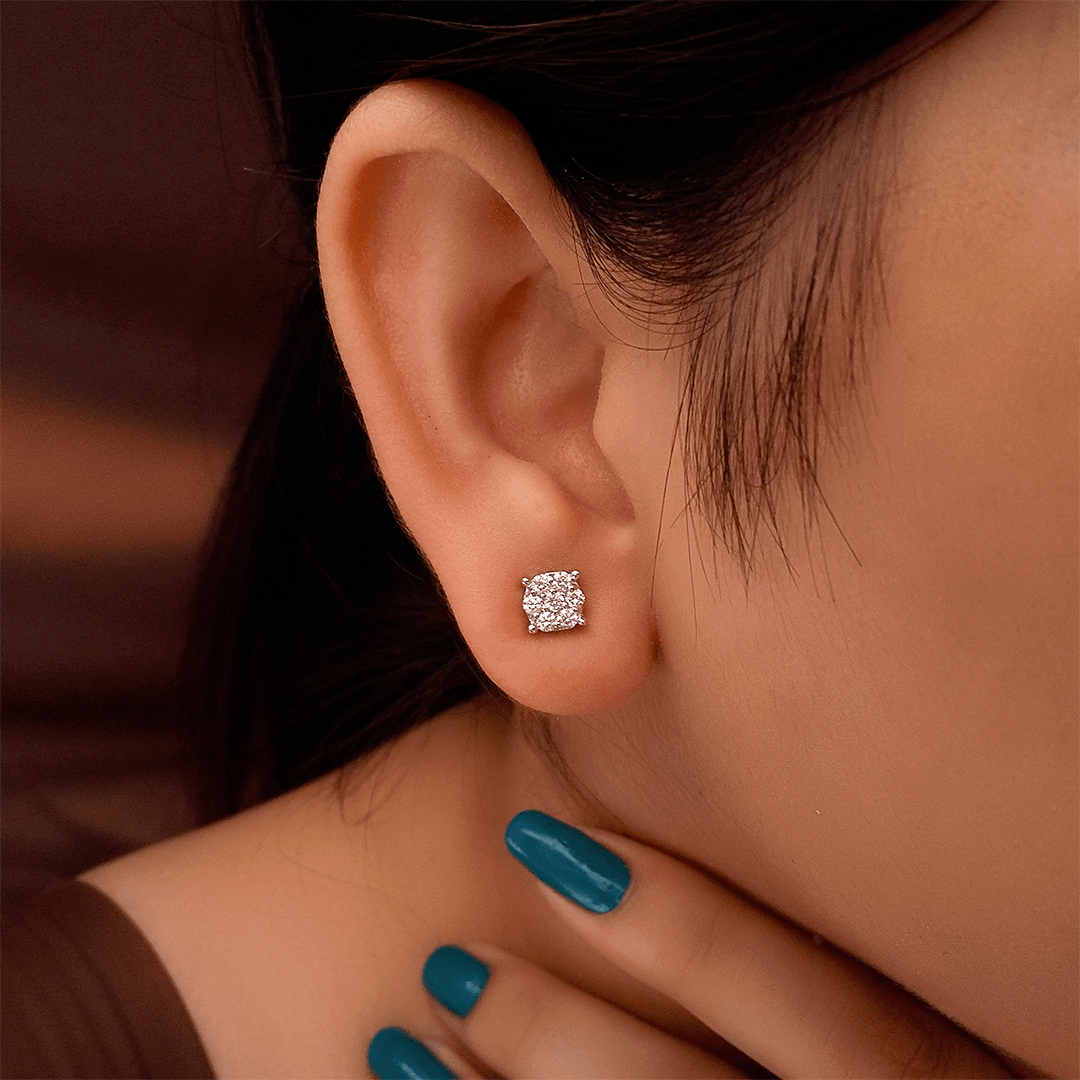 Buy 3 Carat Round Cut Diamond Stud Earrings in 14K White Gold Online in  India  Etsy