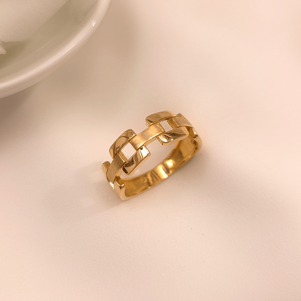 Buy Locks Gold Ring 22 KT yellow gold (4.96 gm). | Online By Giriraj Jewellers
