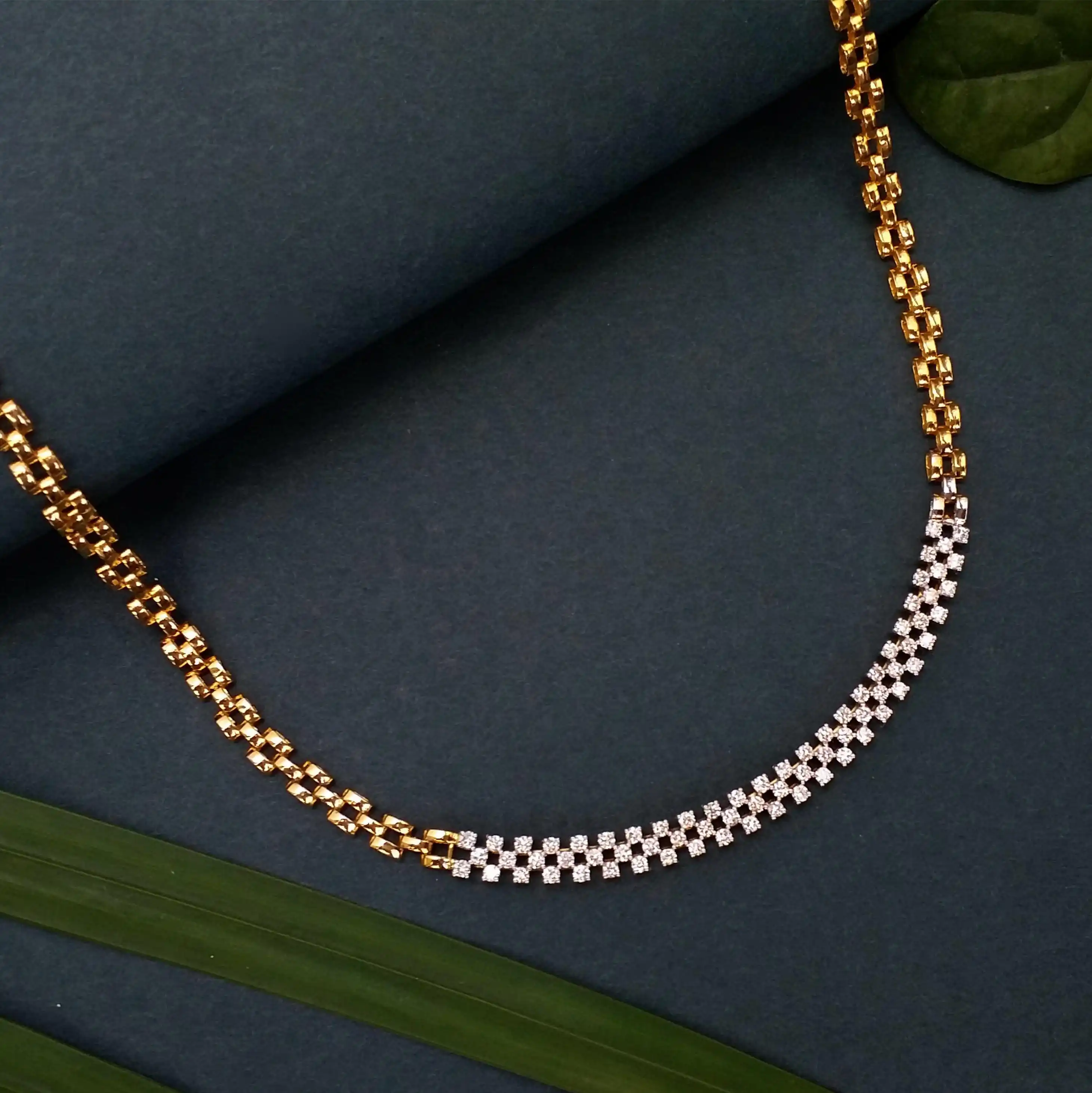 Buy The Omaira Diamond Necklace 18 KT yellow gold (15.41 gm). | Online By Giriraj Jewellers