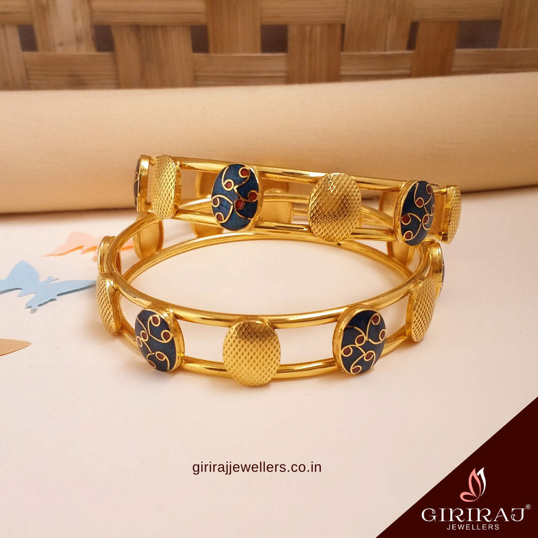Buy Opulent Oasis Gold Bangles 22 KT yellow gold (30.8 gm). | Online By Giriraj Jewellers