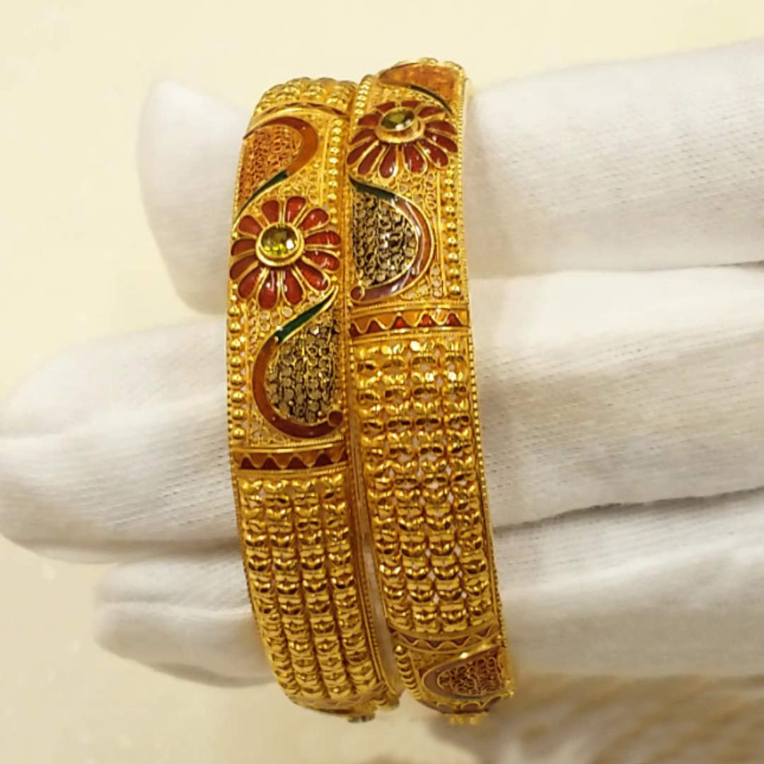 Buy Dilanne Gold Bangles 22 KT yellow gold (47.7 gm). | Online By Giriraj Jewellers