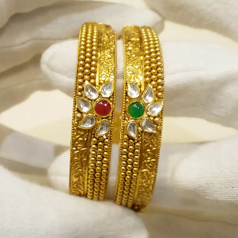 Buy Branca Ray Gold Bangles 22 KT yellow gold (55.1 gm). | Online By Giriraj Jewellers