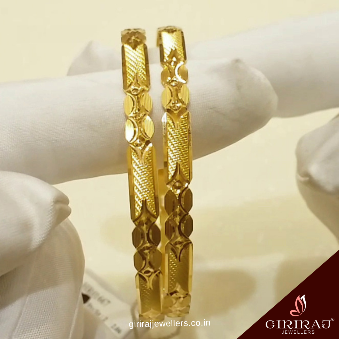 Buy Brahmani Gold Patli Bangles 22 KT yellow gold (25.7 gm). | Online By Giriraj Jewellers