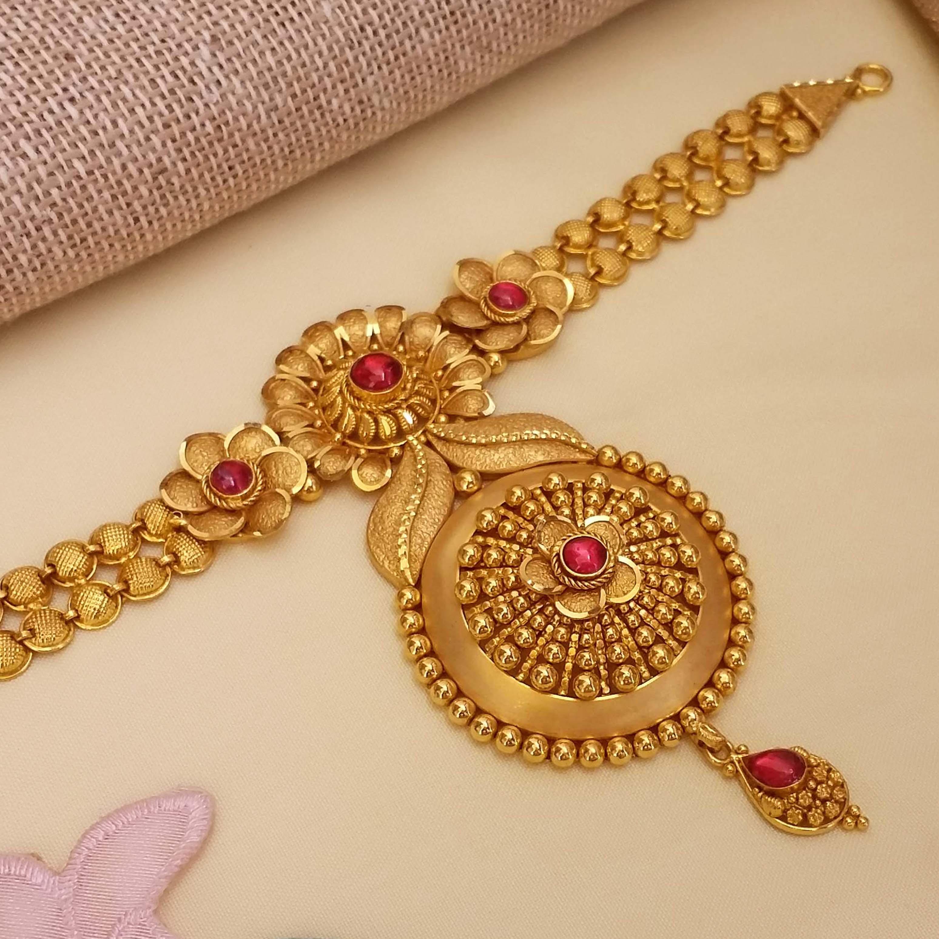 Buy Bloom  Gold Necklace 22 KT yellow gold (22.2 gm). | Online By Giriraj Jewellers