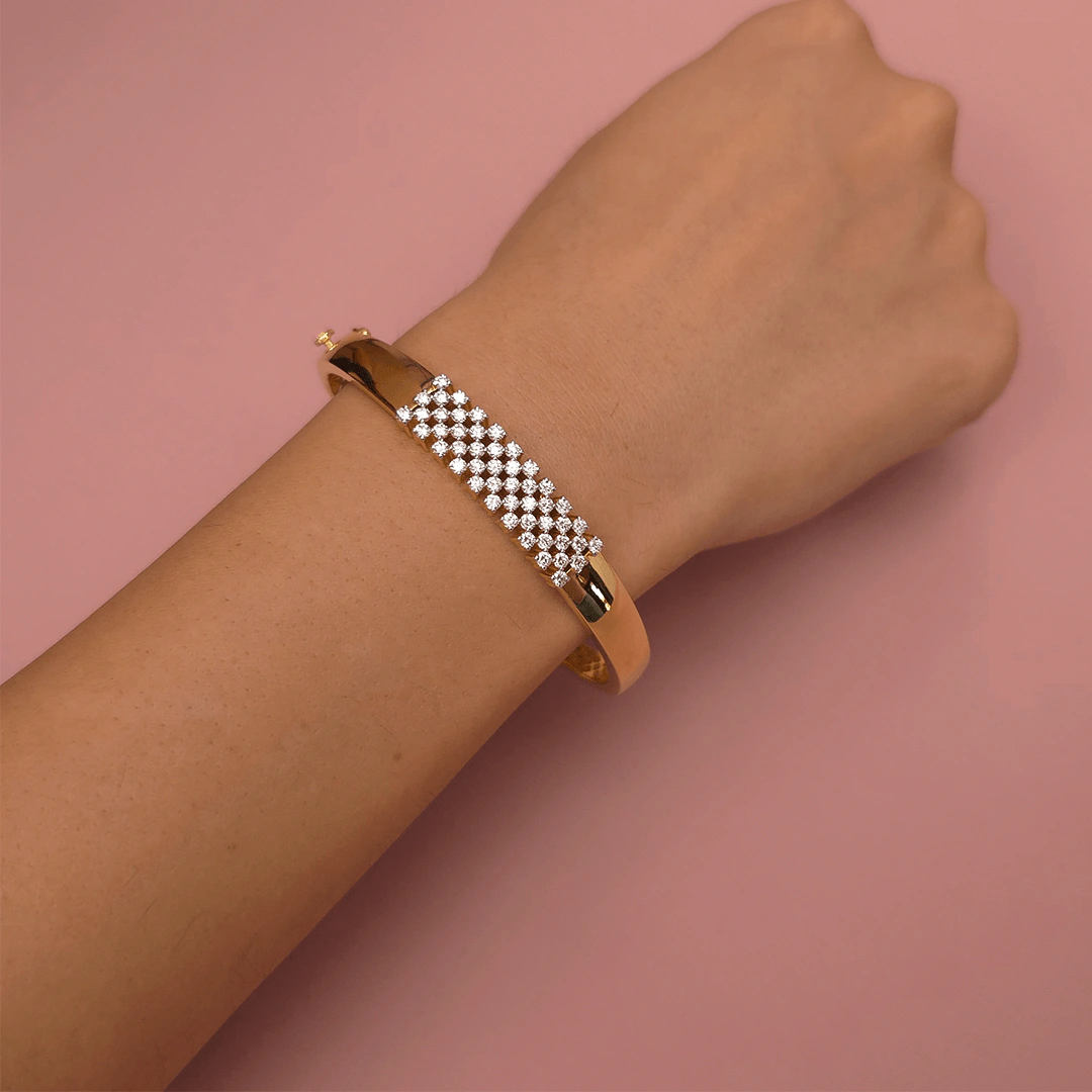Buy Checkmate Diamond Bracelet 18 KT yellow gold (23.283 gm). | Online By Giriraj Jewellers
