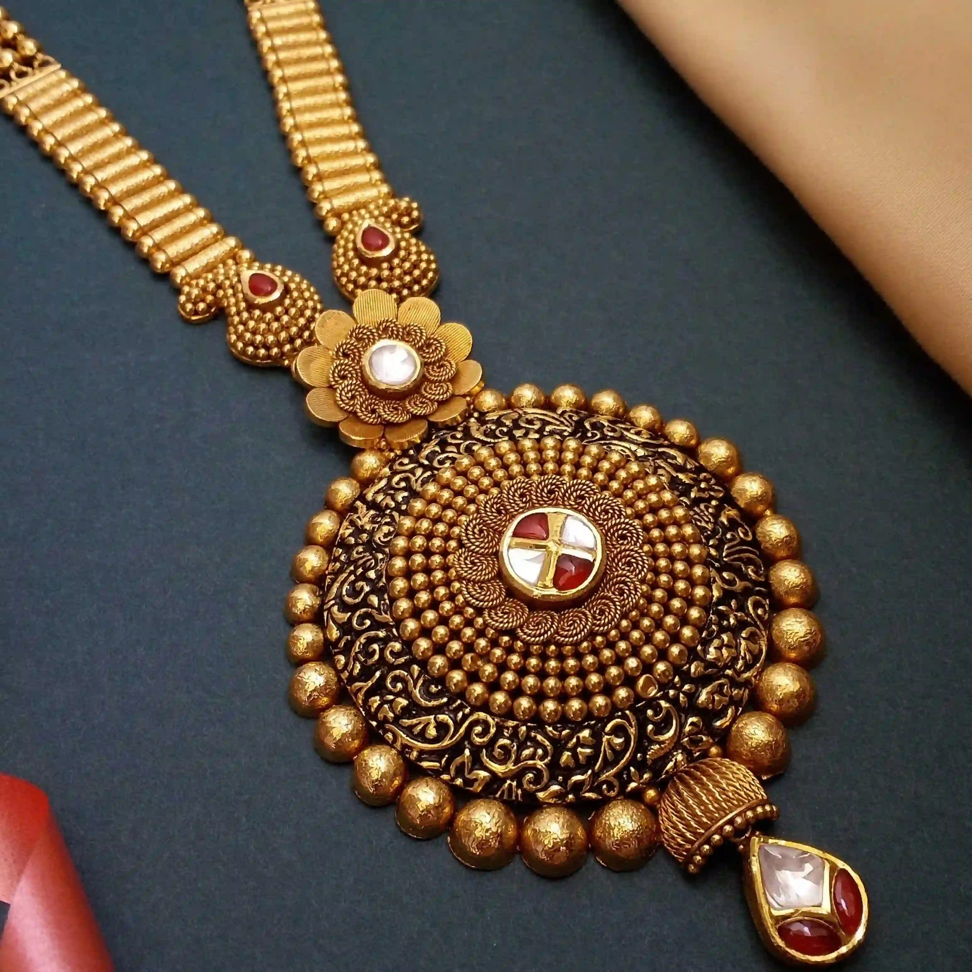 Buy Belmonte Long Gold Necklace 22 KT yellow gold (93.5 gm). | Online By Giriraj Jewellers
