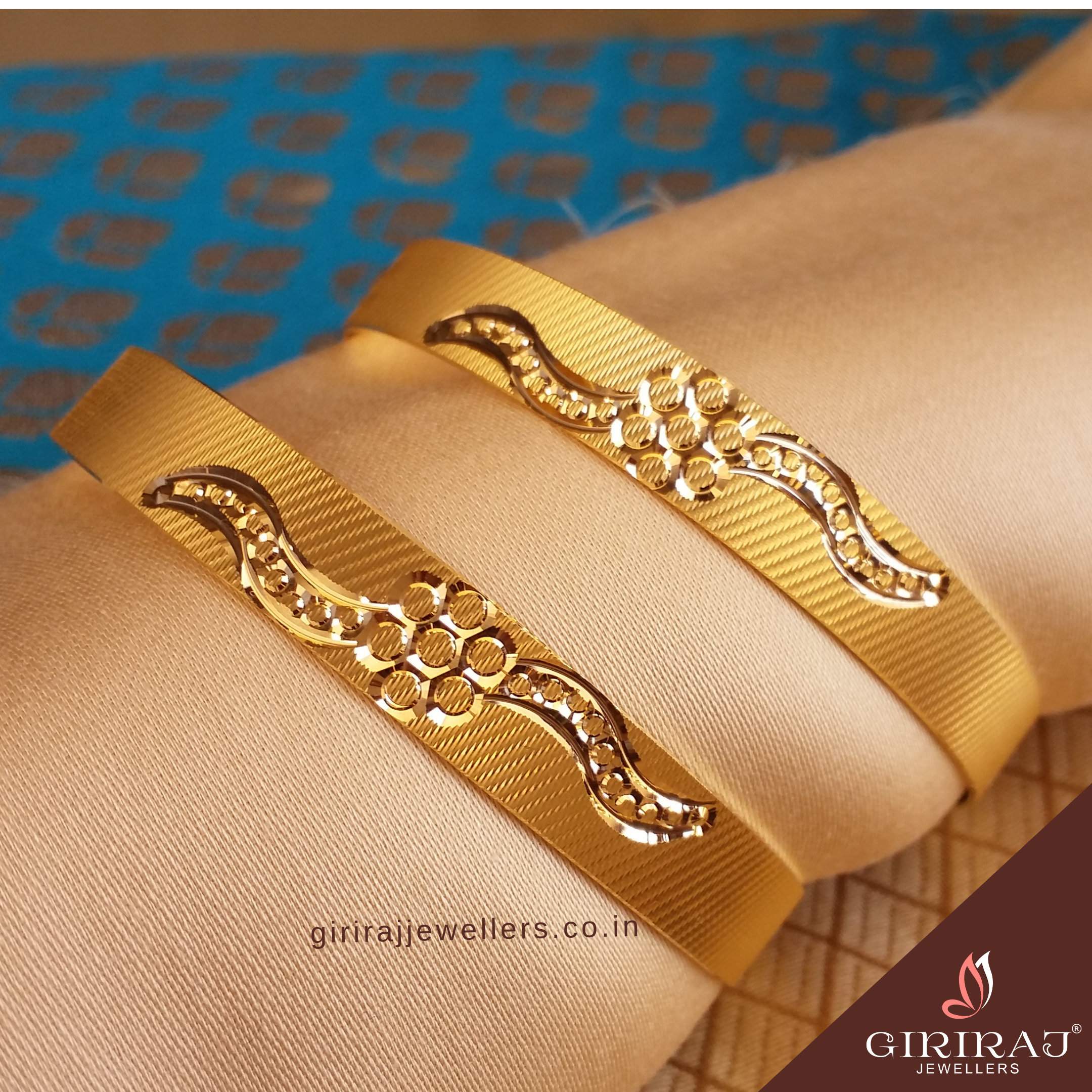 Buy Arani Solid Gold Bangles 22 KT yellow gold (40.7 gm). | Online By Giriraj Jewellers
