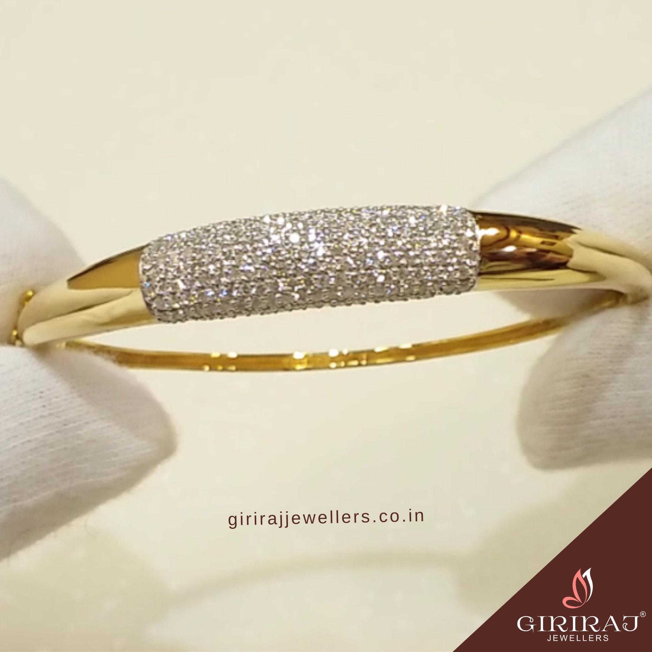 Buy Diamond bracelets 18 KT yellow gold (18.3 gm). | Online By Giriraj Jewellers