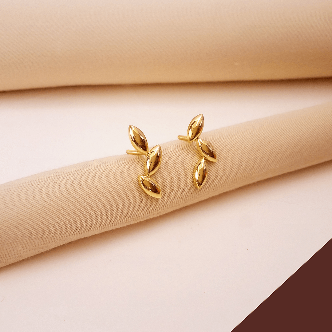 Buy Triple Leaf Gold Earrings 22 KT yellow gold (3.19 gm). | Online By Giriraj Jewellers