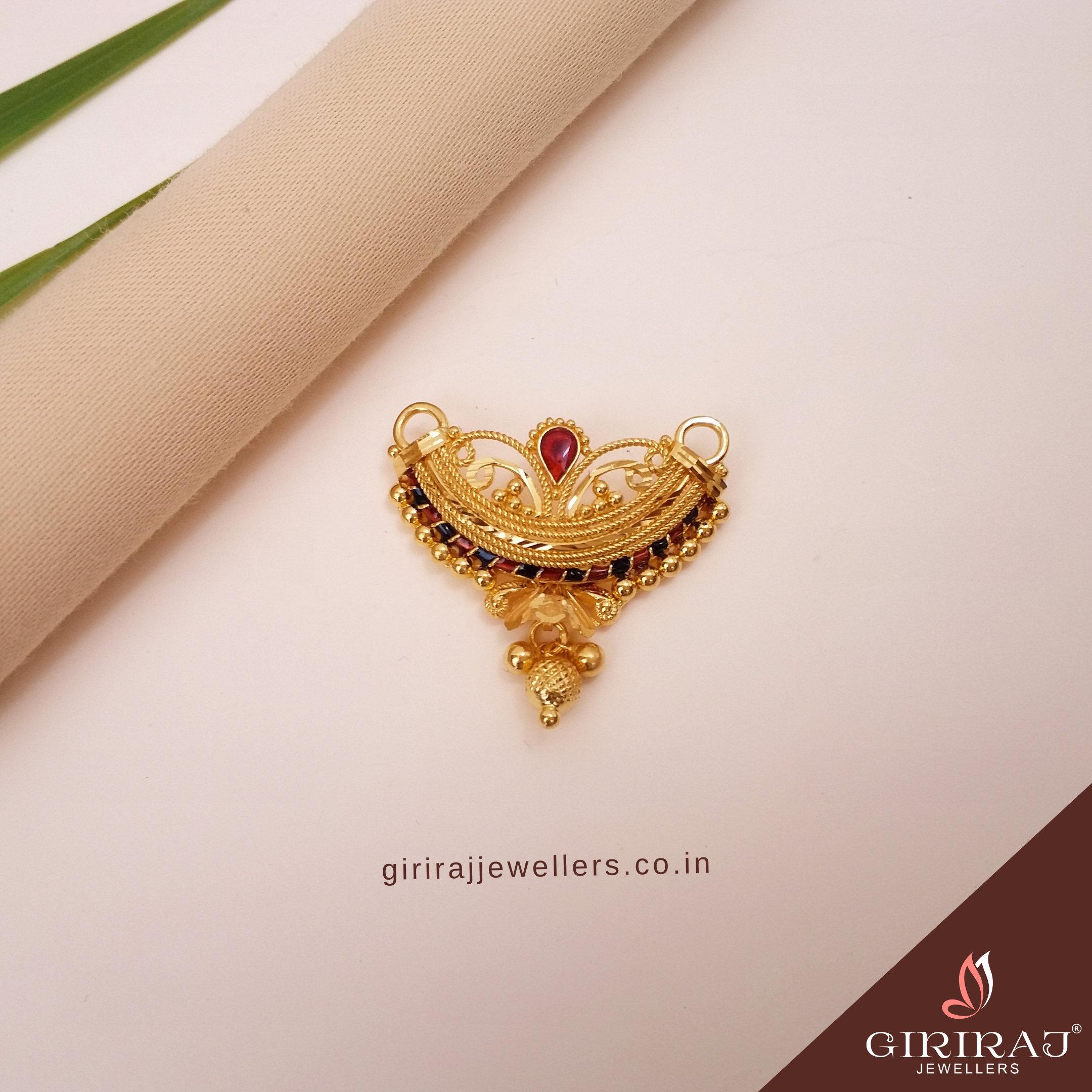 Buy Golden Swirls Pendant Set 22 KT yellow gold (4.58 gm). | Online By Giriraj Jewellers