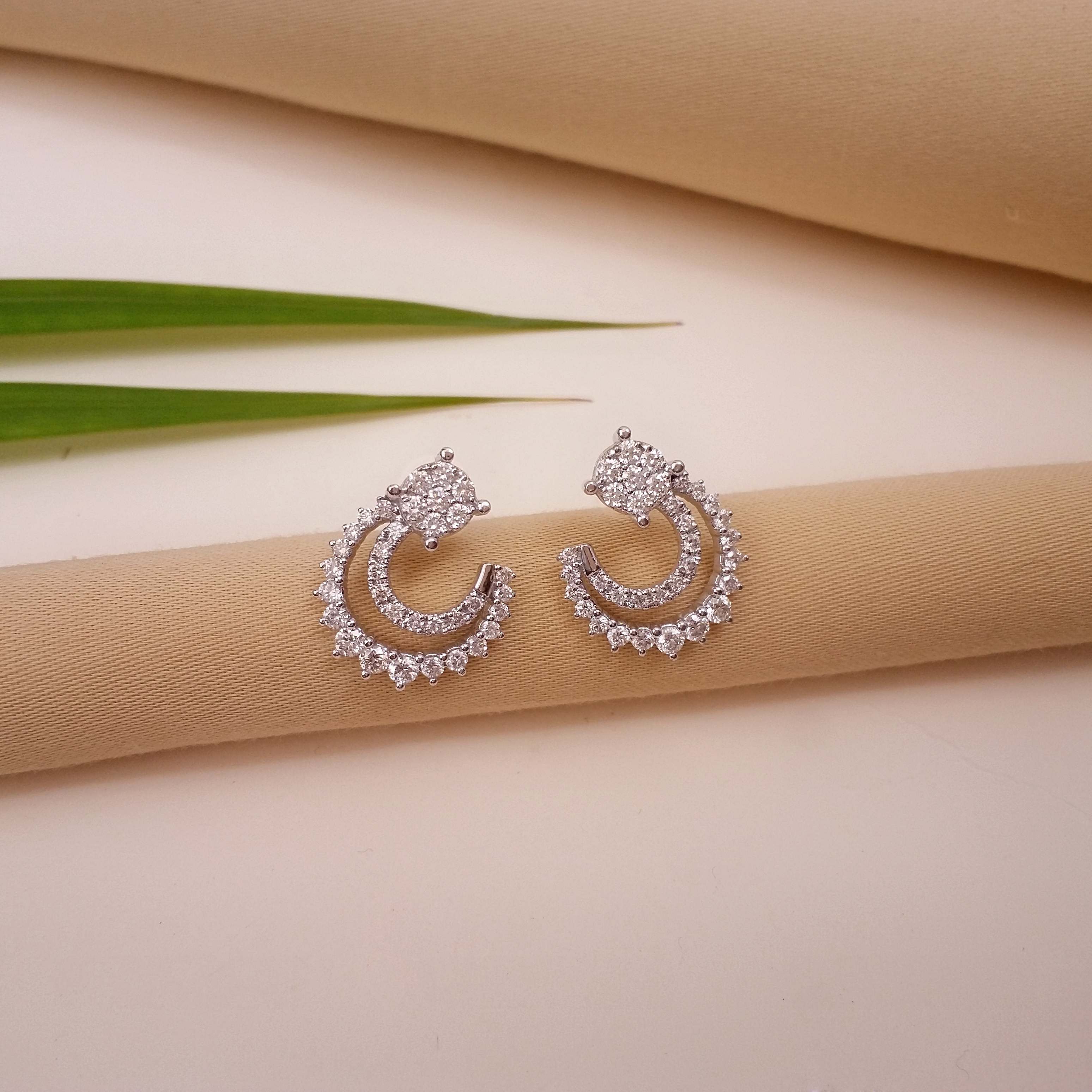 Buy Ardent Diamond  Earrings 18 KT white gold (3.9 gm). | Online By Giriraj Jewellers