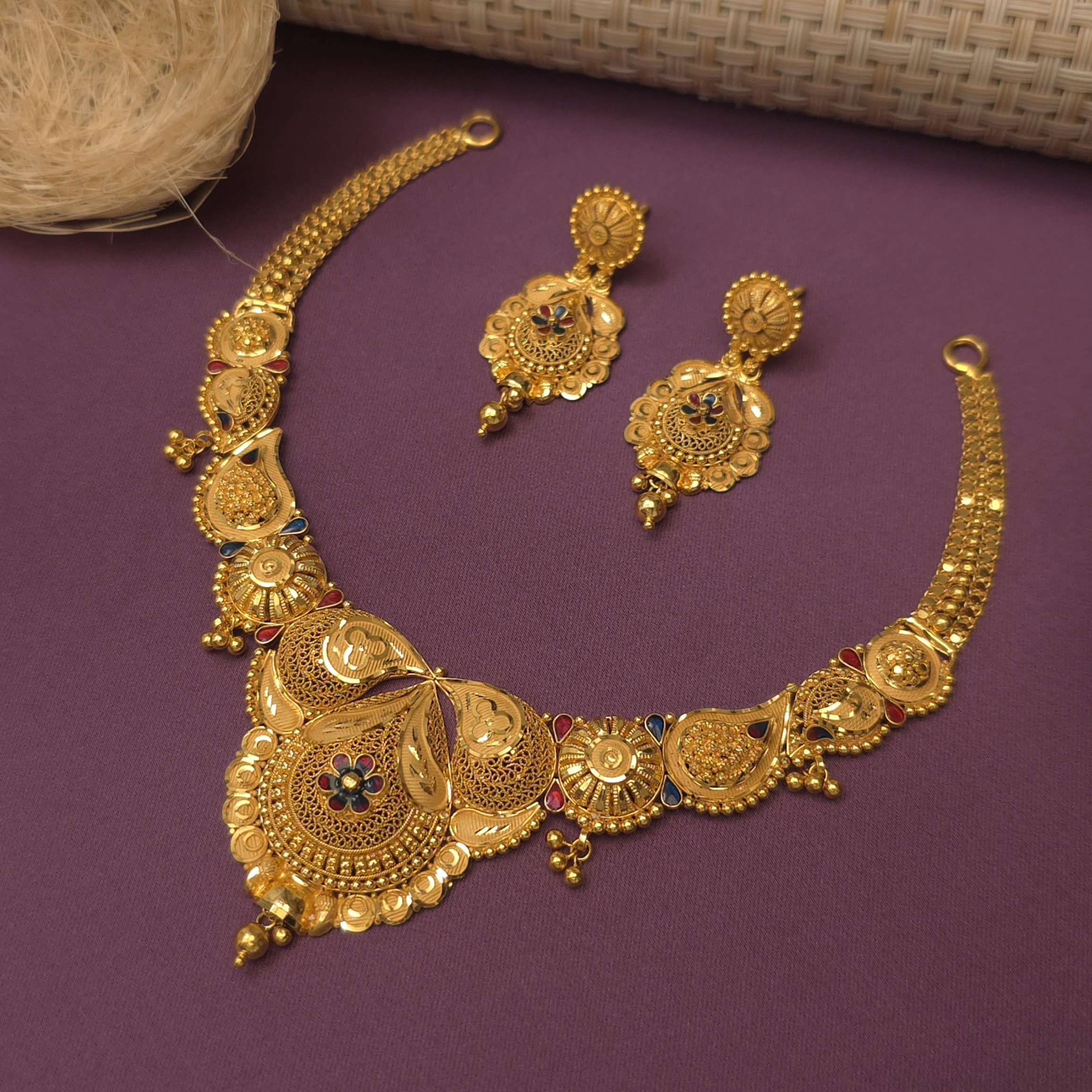 Buy Pride Traditional Gold  Necklace 22 KT yellow gold (30.35 gm). | Online By Giriraj Jewellers