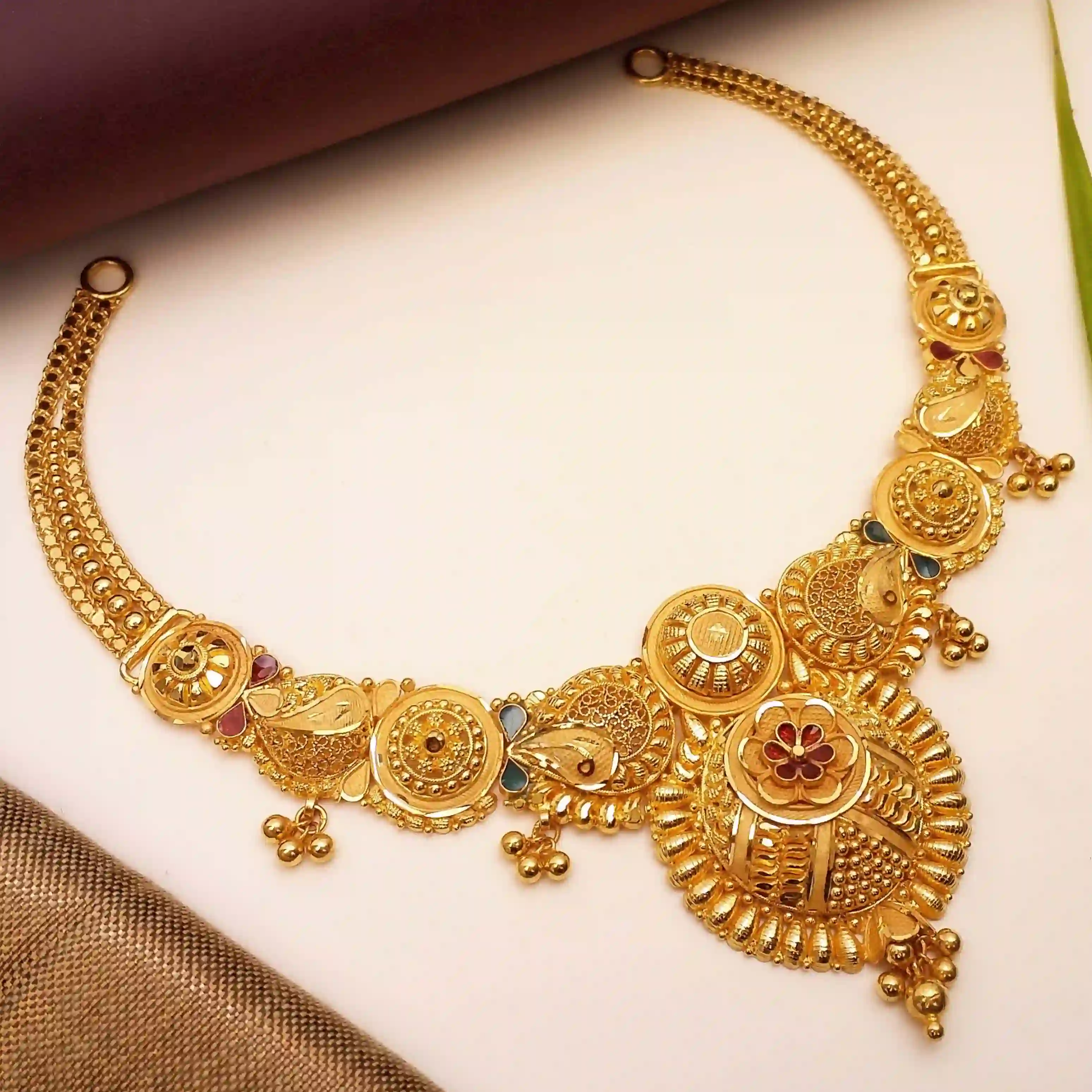 Buy Chakrika 22k Gold Necklace 22 KT yellow gold (20.6 gm). | Online By Giriraj Jewellers