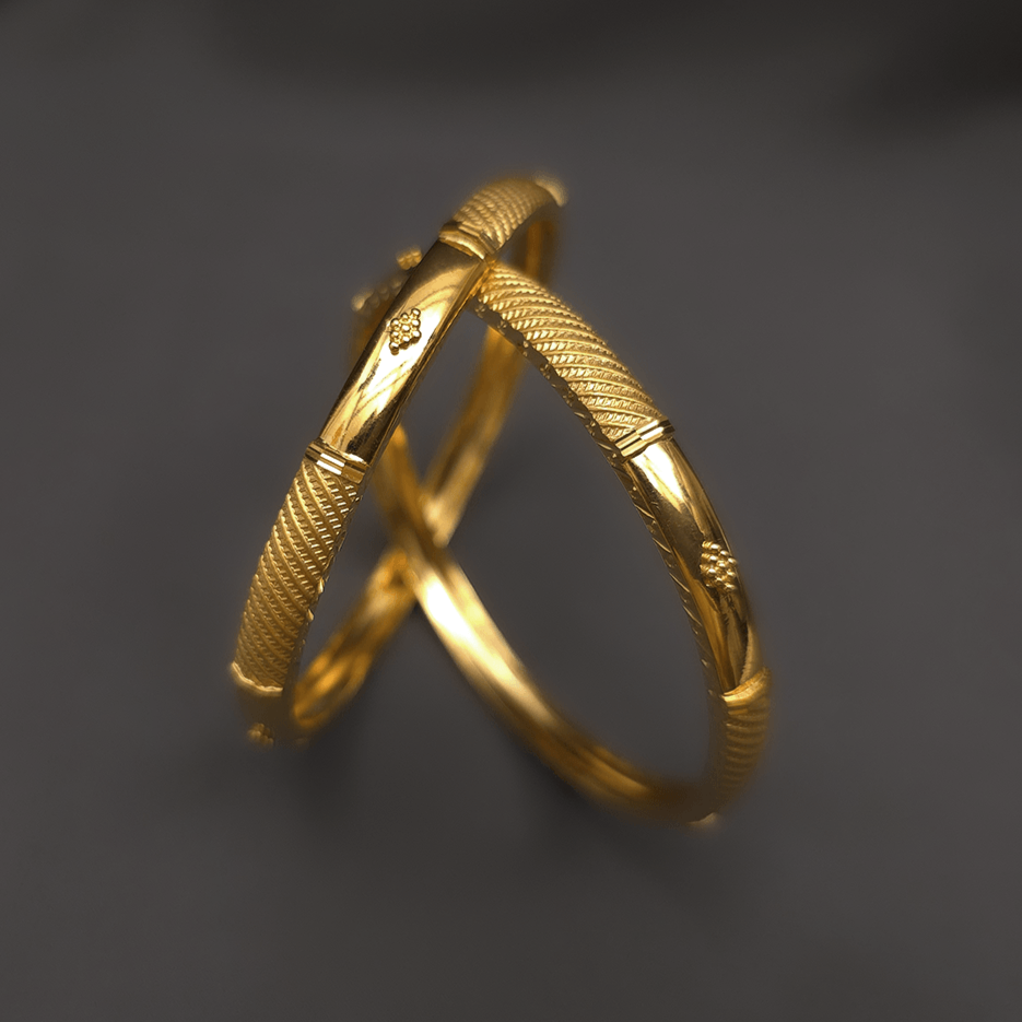 Buy Sublime 22k Gold Bangles 22 KT yellow gold (22.3 gm). | Online By Giriraj Jewellers