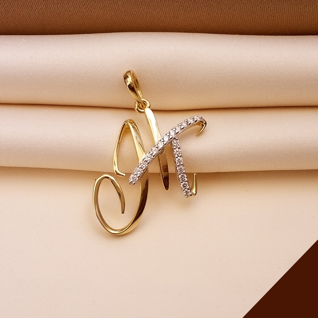 Buy HT Initial Gold Letter Pendant 18 KT yellow gold (3.42 gm). | Online By Giriraj Jewellers