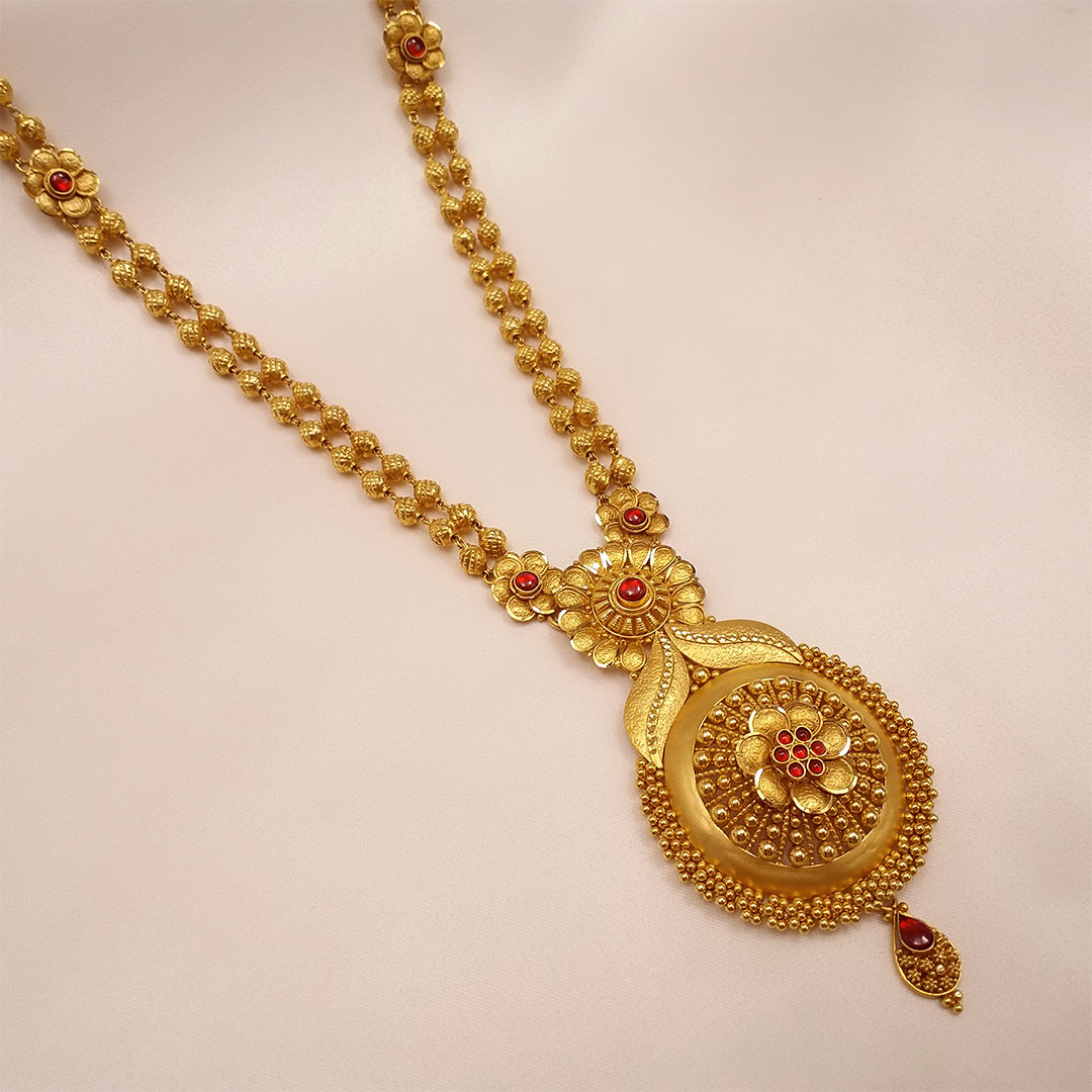 Buy Cherish Bridal Gold Necklace 22 KT yellow gold (48.5 gm). | Online By Giriraj Jewellers