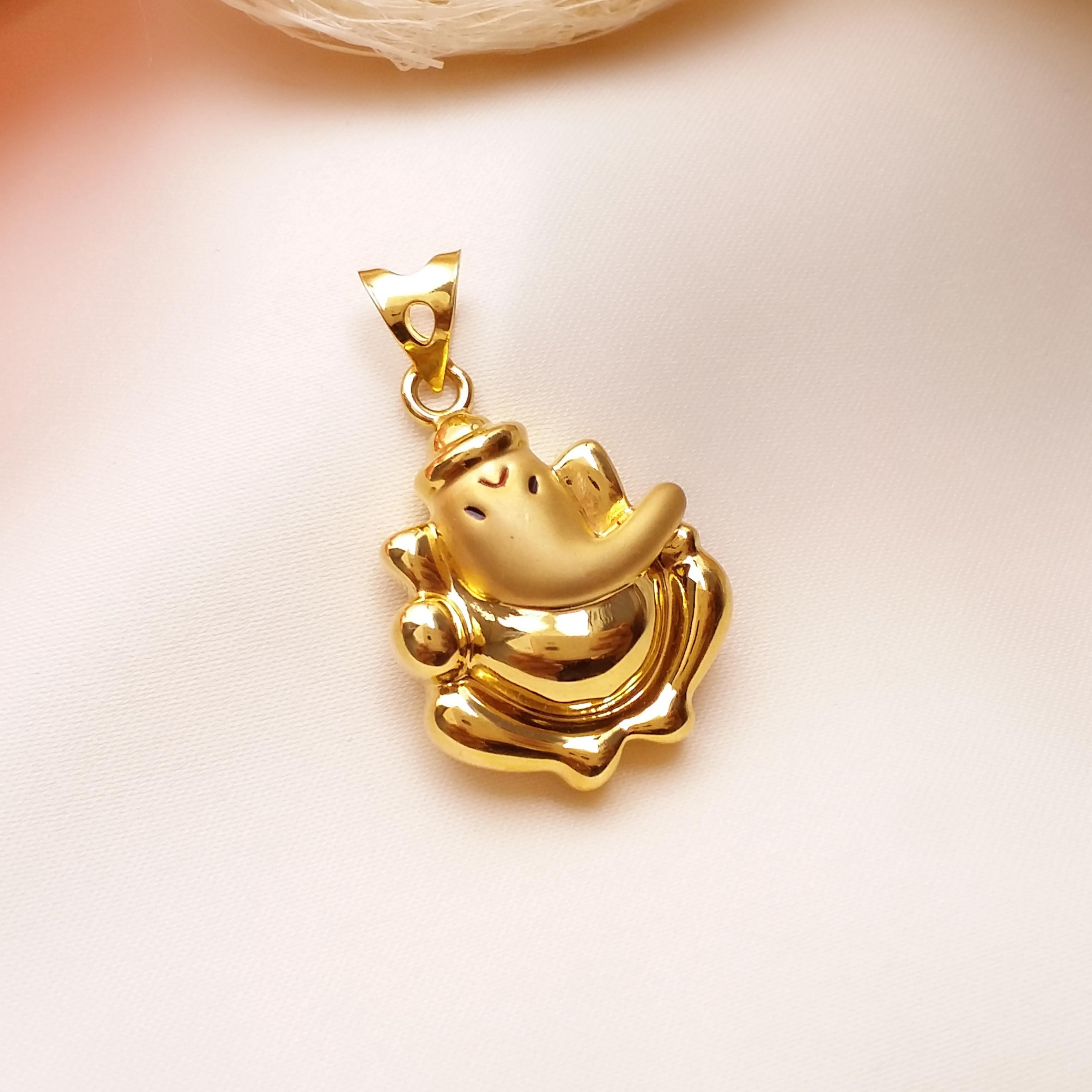 Buy Devotion Ganpati Pendant 22 KT yellow gold (1.73 gm). | Online By Giriraj Jewellers