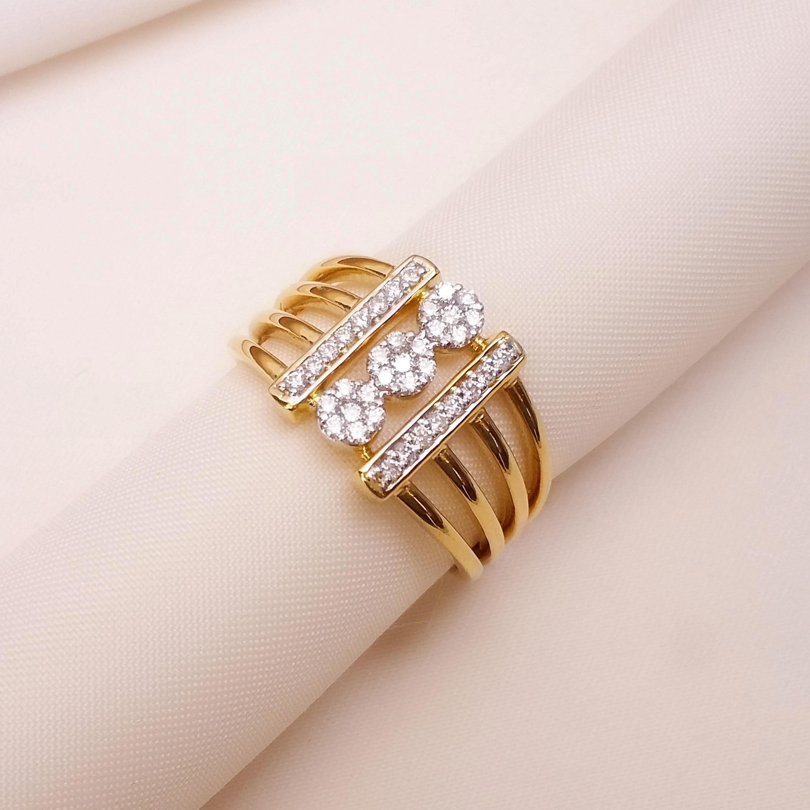 Buy Deniz Diamond Ring 18 KT yellow gold (5.33 gm). | Online By Giriraj Jewellers