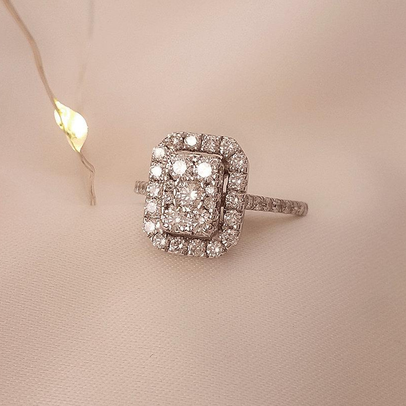 Buy Serenity Diamond Ring 18 KT white gold (2.8 gm). | Online By Giriraj Jewellers