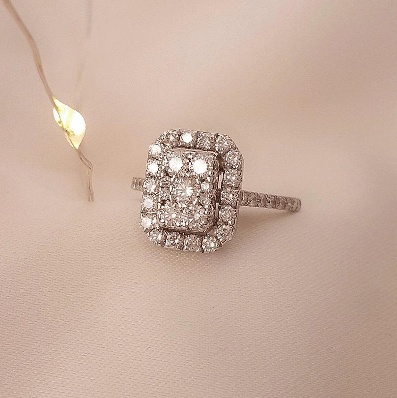 Buy Serenity Diamond Ring 18 KT white gold (2.8 gm). | Online By Giriraj Jewellers