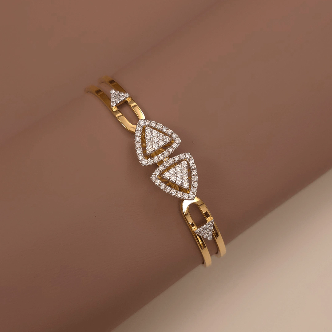 Buy TriVista Diamond Bracelet 18 KT rose gold (20.94 gm). | Online By Giriraj Jewellers