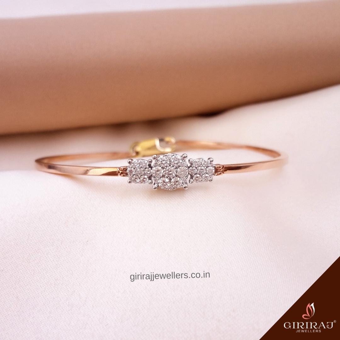 Buy Rose Gold Rush Diamond Bracelet 18 KT rose gold (6.3 gm). | Online By Giriraj Jewellers