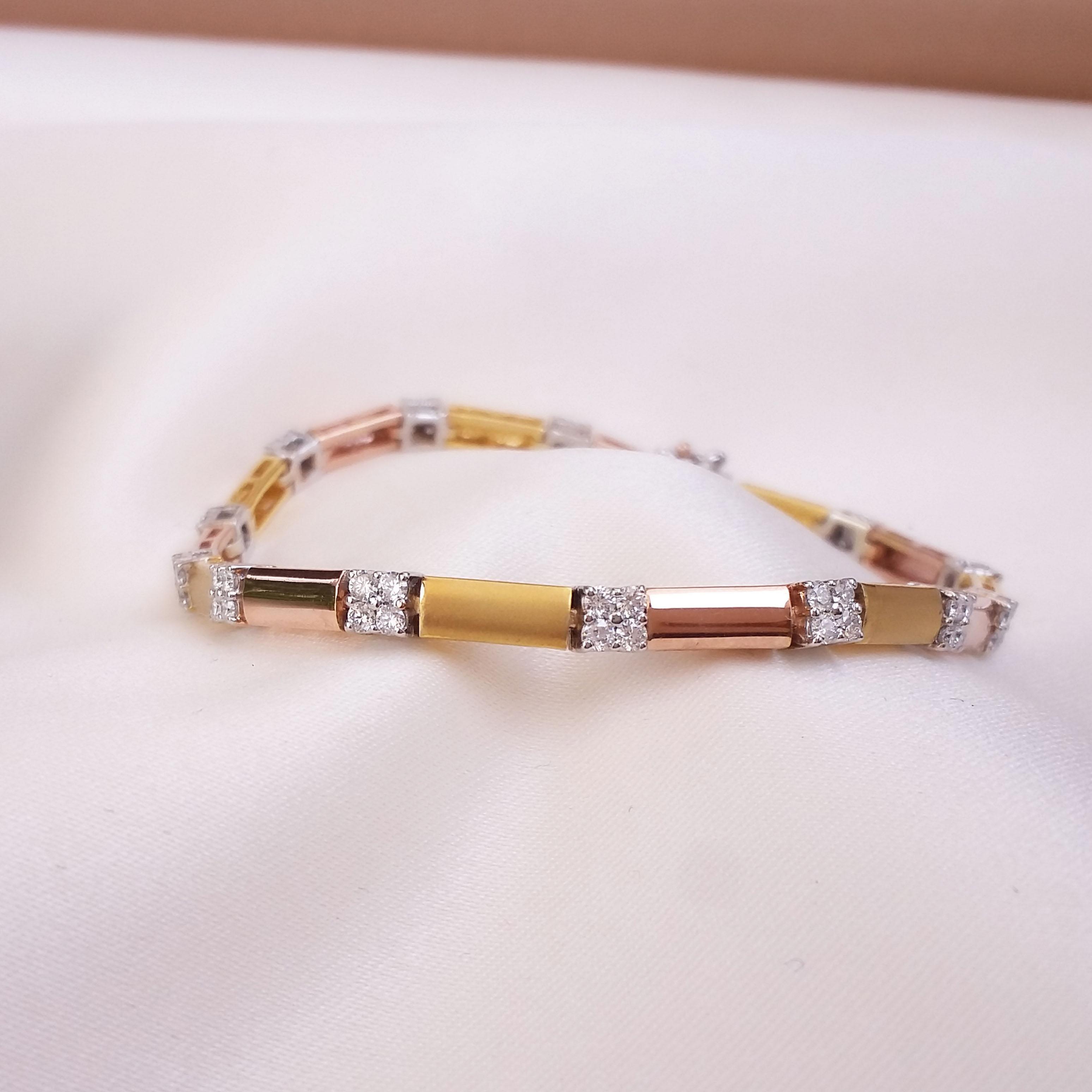 Buy Captivate Diamond Bracelet 14 KT yellow gold (9.7 gm). | Online By Giriraj Jewellers