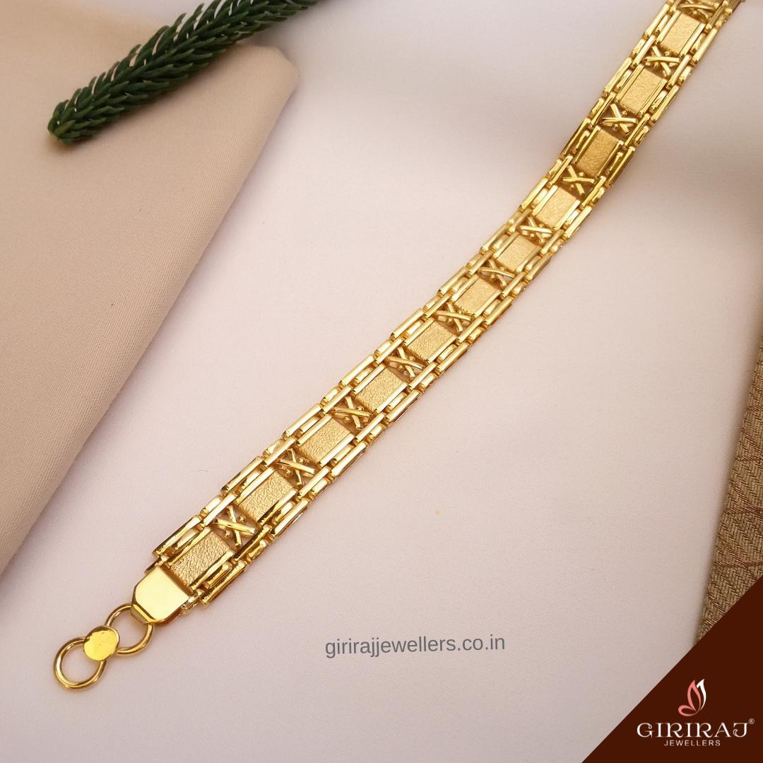 Buy Suave Sophisticate Men's Gold Bracelet 22 KT yellow gold (38.5 gm). | Online By Giriraj Jewellers