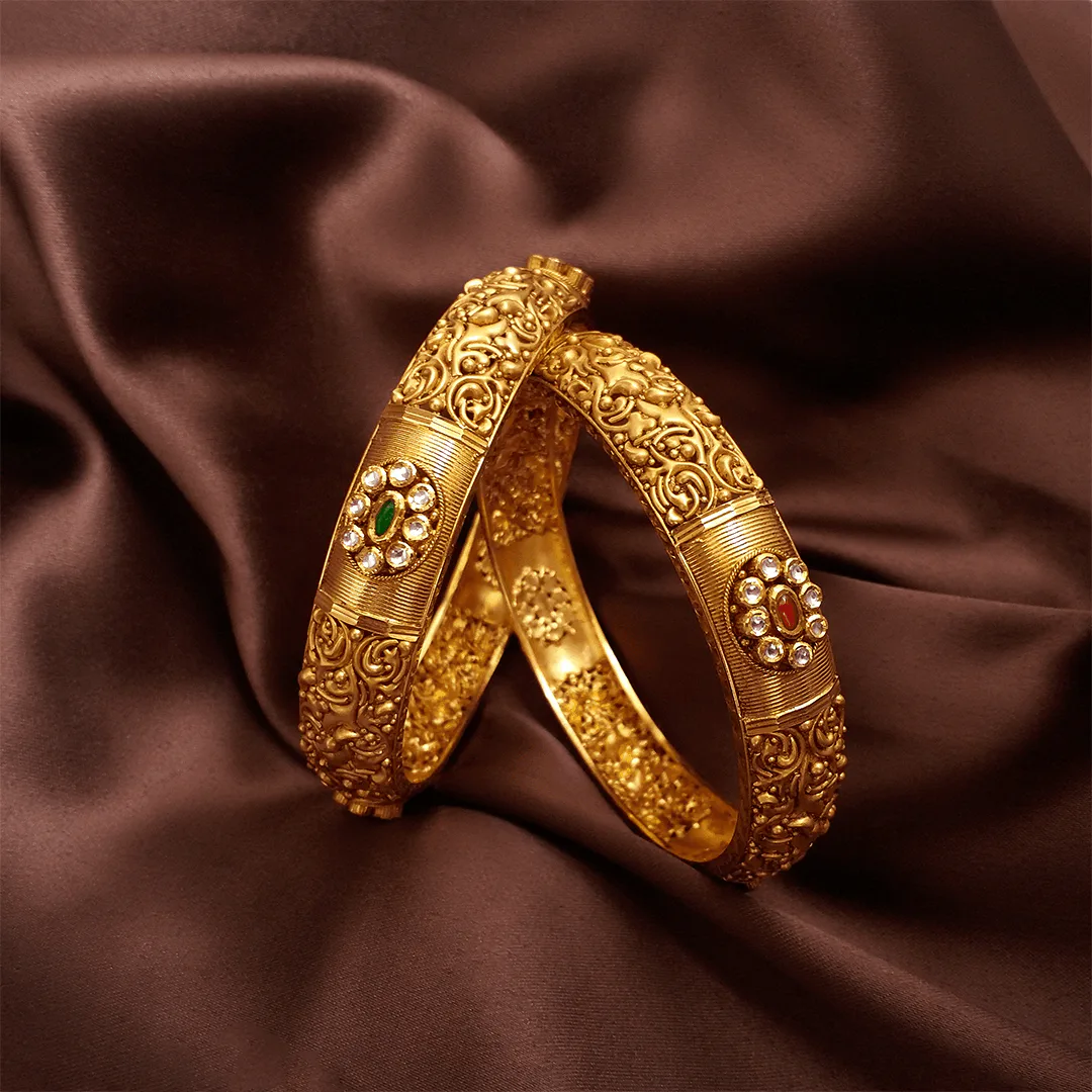 Buy Elorra Gold Bangles 22 KT yellow gold (55.5 gm). | Online By Giriraj Jewellers