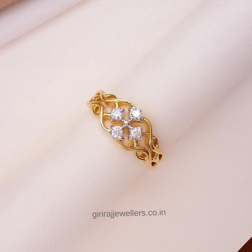 Buy Majestic Diamond Ring 18 KT yellow gold (3.588 gm). | Online By Giriraj Jewellers