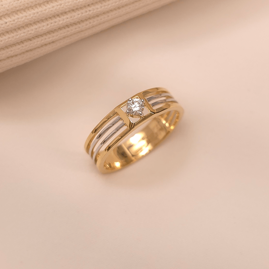 Buy Unravel Men's Diamond Ring 18 KT yellow gold (4.508 gm). | Online By Giriraj Jewellers