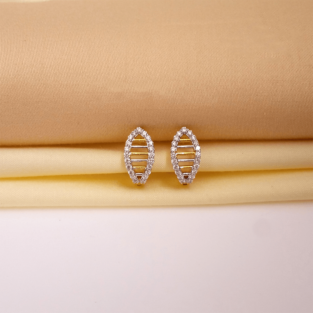 Buy Lattice Diamond Bali 18 KT yellow gold (3.64 gm). | Online By Giriraj Jewellers