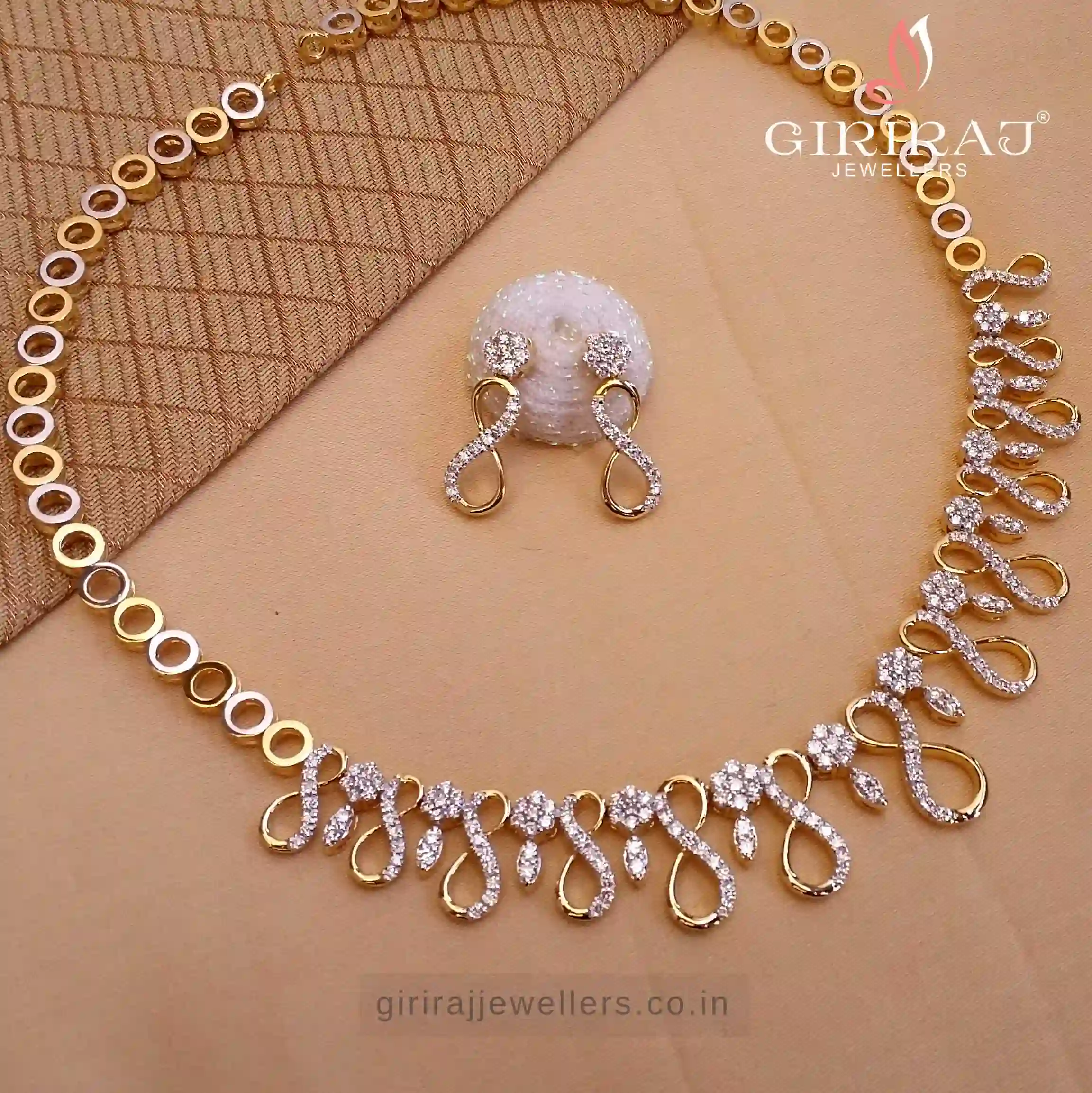 Buy Serendipity Diamond  Necklace 18 KT yellow gold (38.5 gm). | Online By Giriraj Jewellers