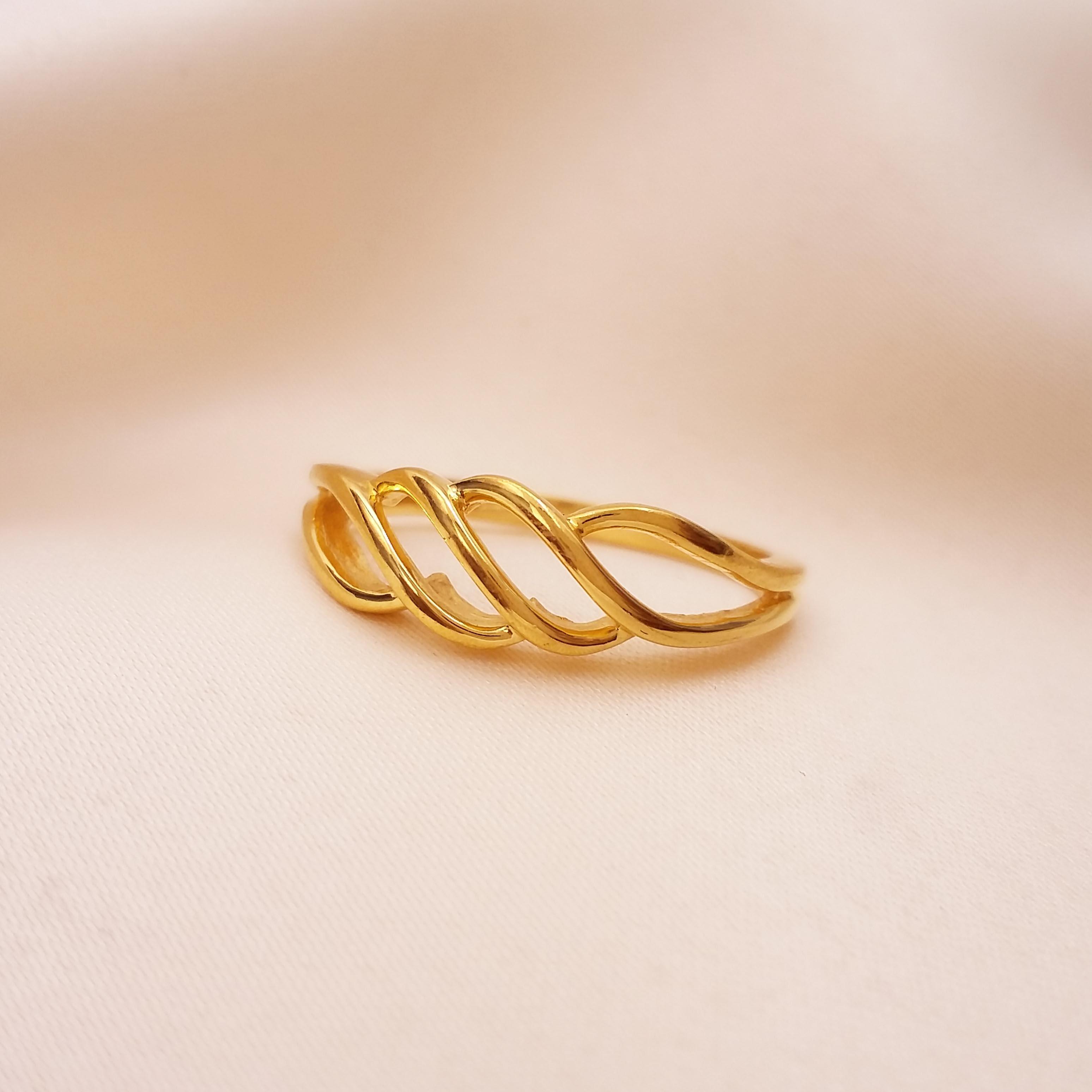 Buy The Golden Vein Ring 22 KT yellow gold (3.05 gm). | Online By Giriraj Jewellers