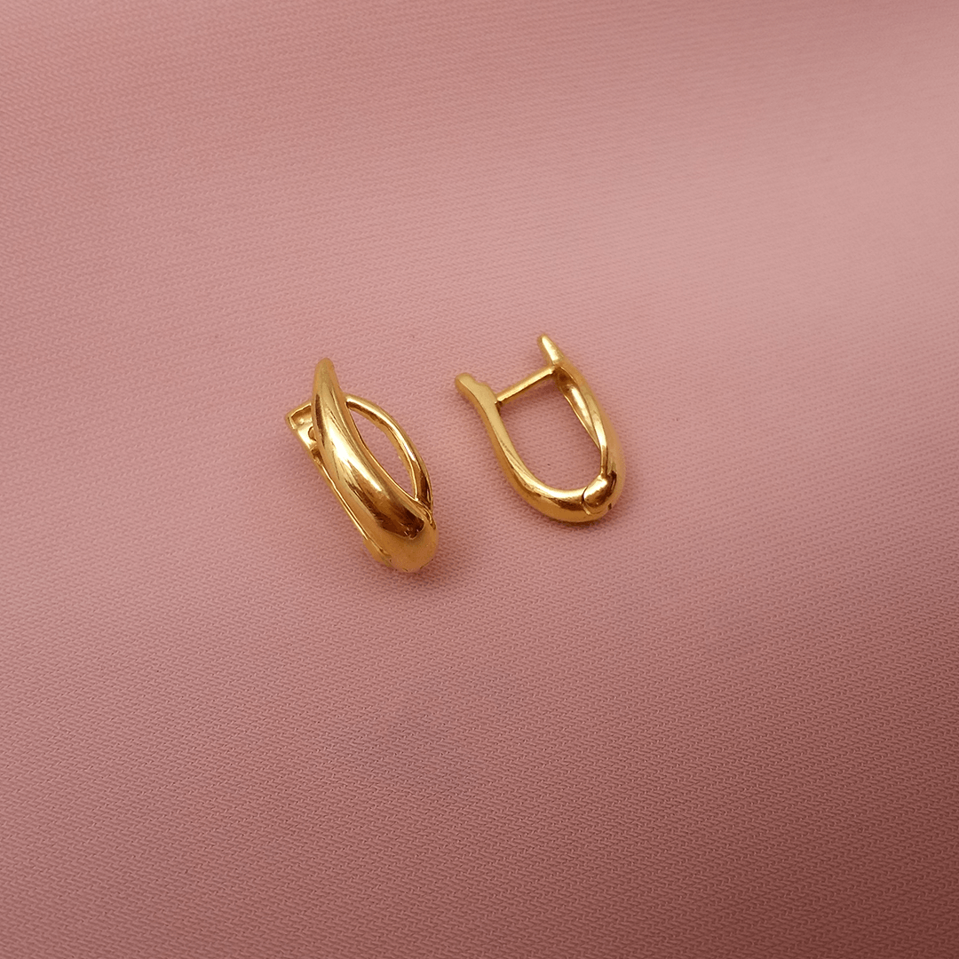 Buy Veeners Hoop Gold Earrings 22 KT yellow gold (2.76 gm). | Online By Giriraj Jewellers