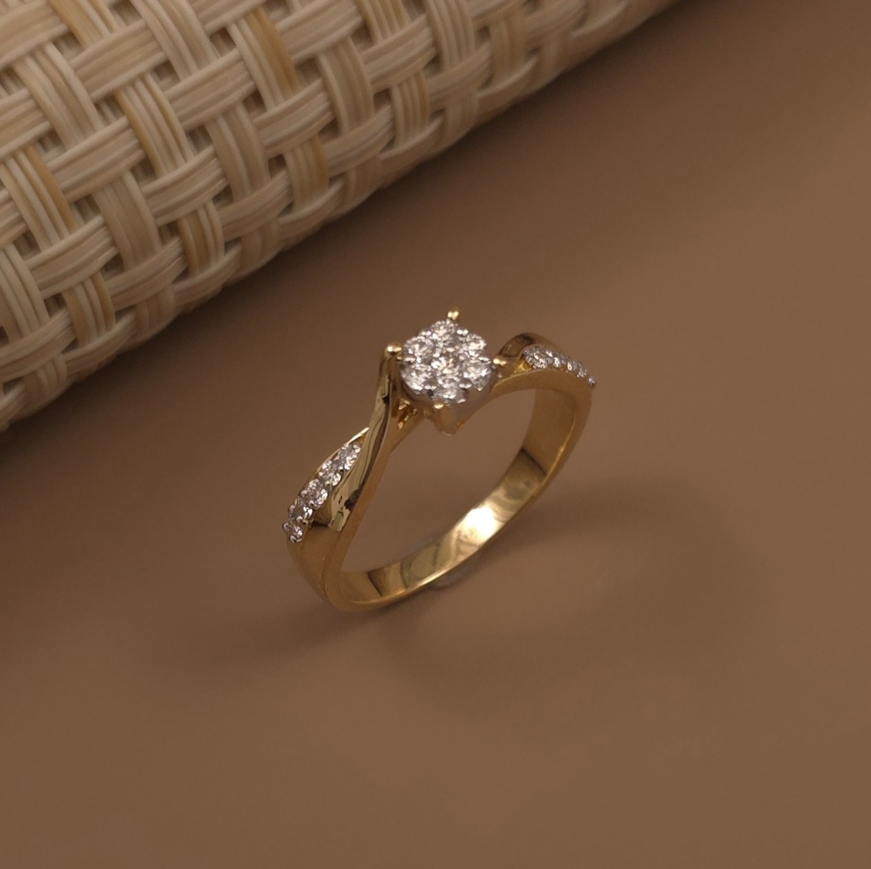 Buy Love Bond Diamond Ring 18 KT yellow gold (3.476 gm). | Online By Giriraj Jewellers