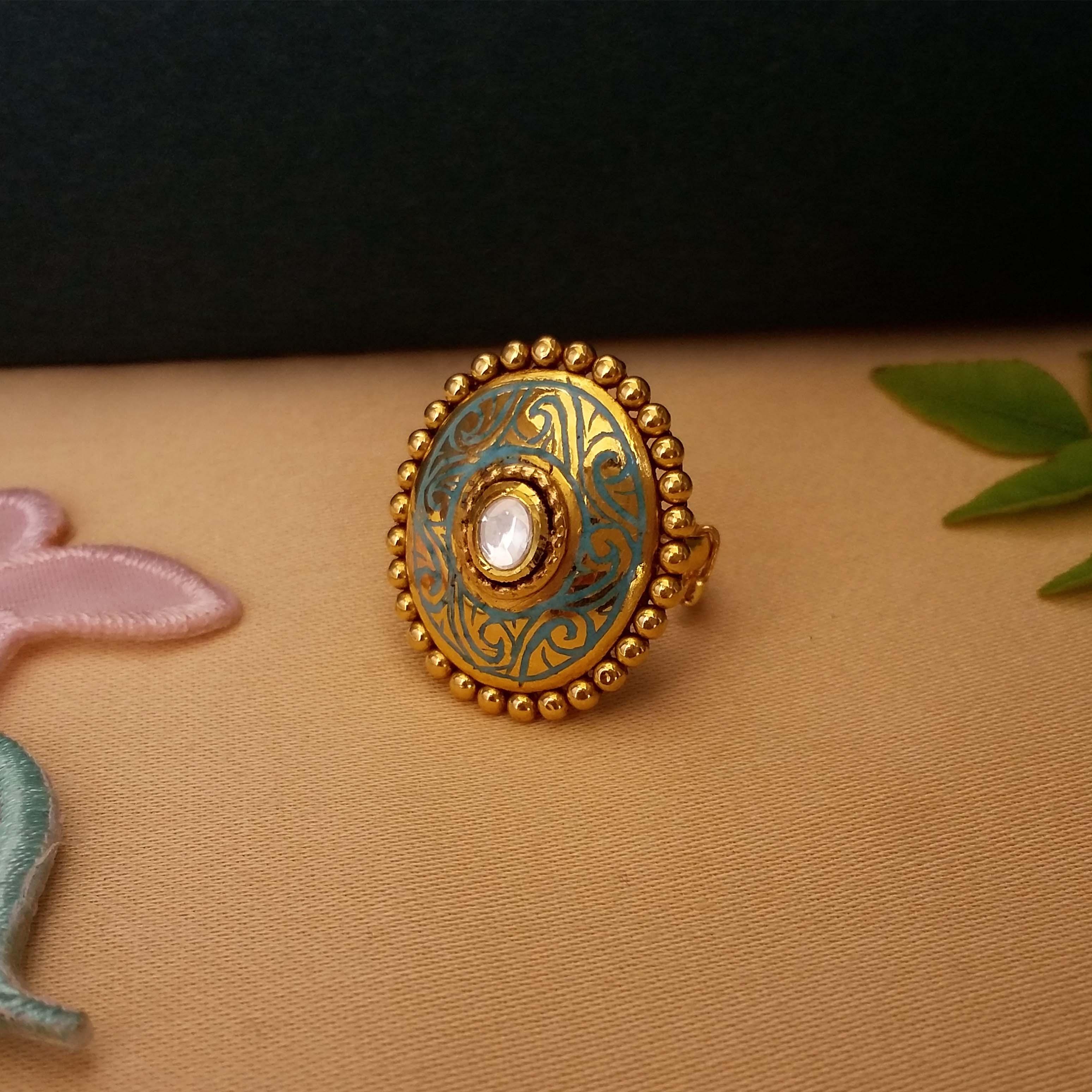 Buy Zaveri Pearls Antique Cocktail Ring Online At Best Price @ Tata CLiQ