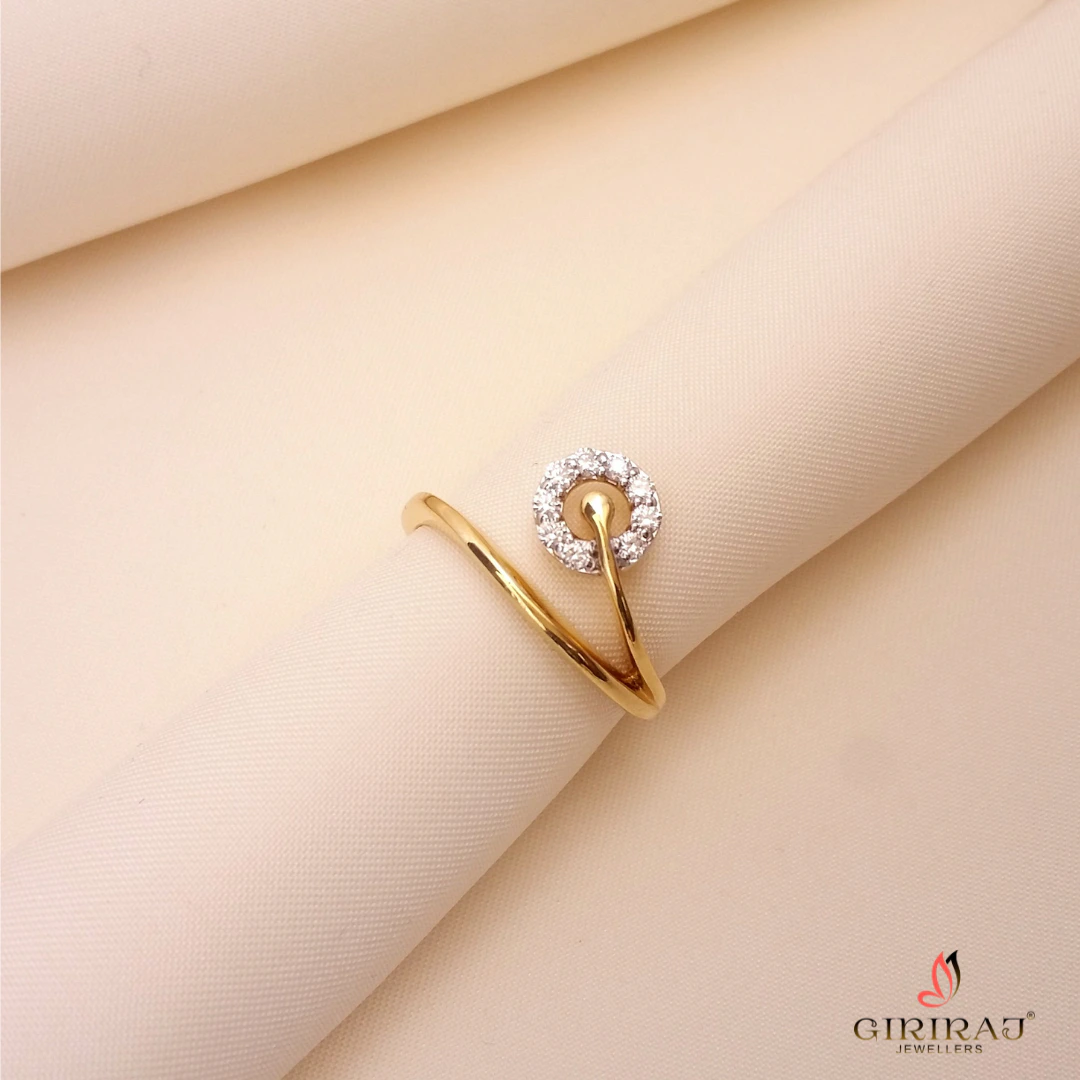 Buy The Dandelion Diamond Ring 18 KT yellow gold (2.9 gm). | Online By Giriraj Jewellers