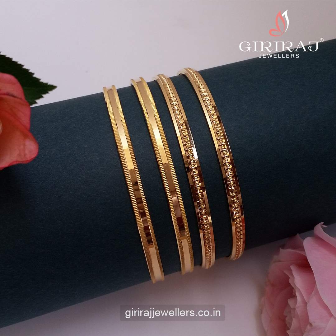 Buy Sehra Solid Gold Bangles 22 KT yellow gold (50.5 gm). | Online By Giriraj Jewellers