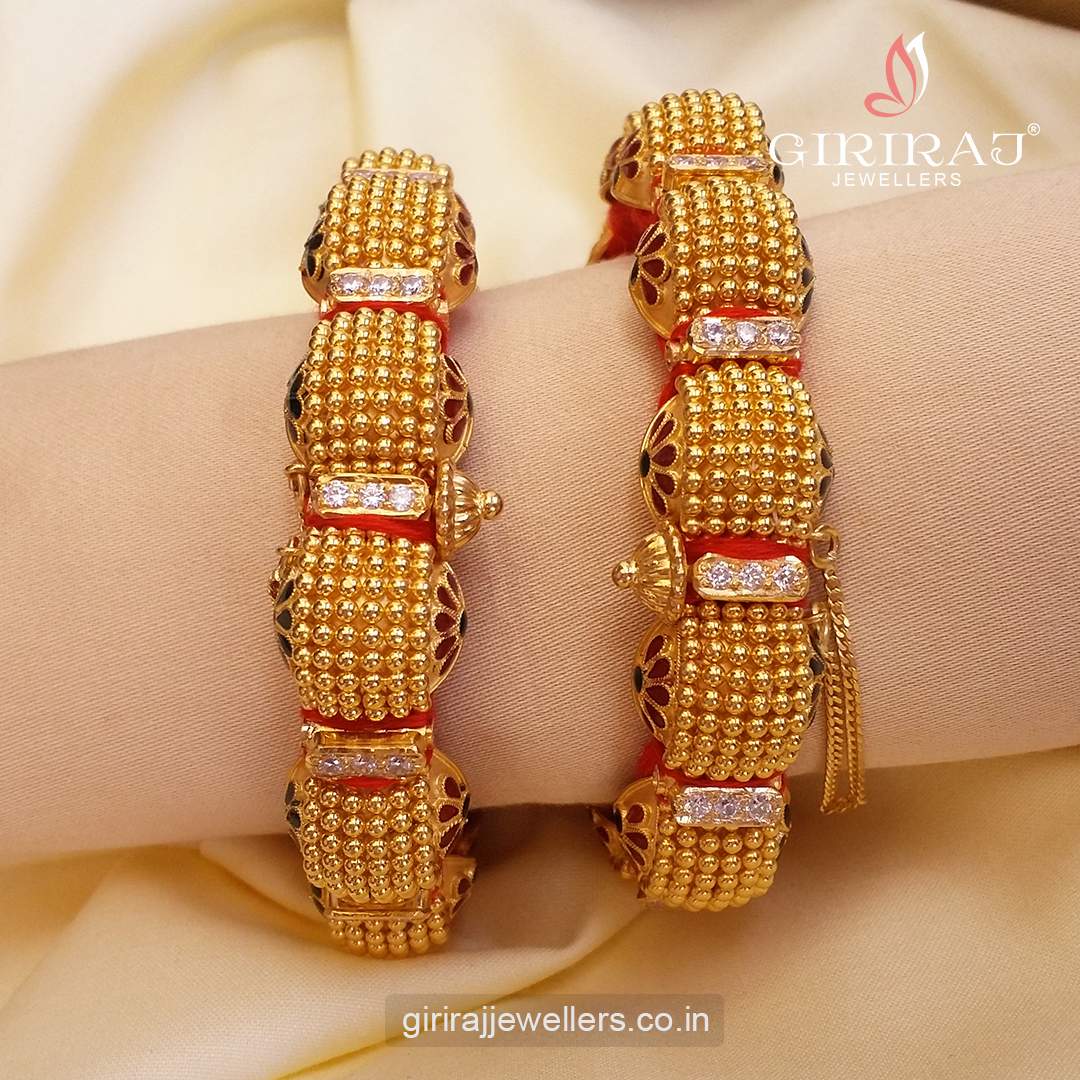Furnish Beads Gold Gajra Bangles