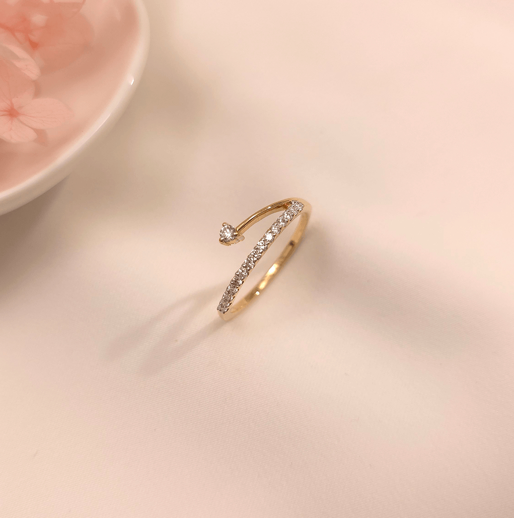 Buy Spade Sleek Diamond Ring 18 KT rose gold (1.552 gm). | Online By Giriraj Jewellers